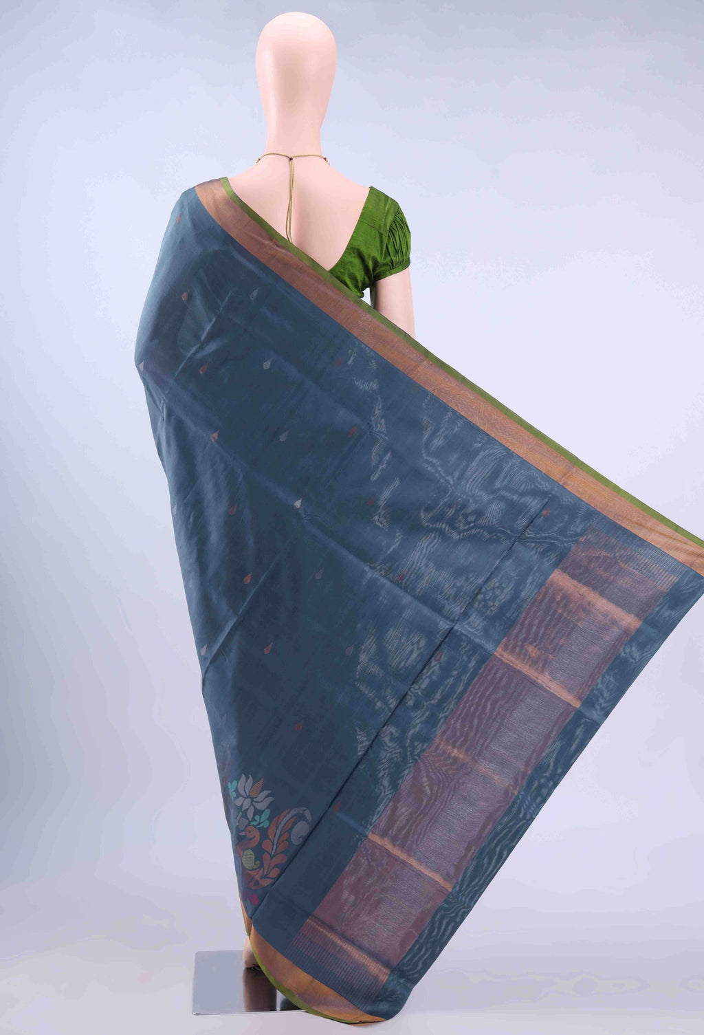 Blue Grey Uppada Silk Saree