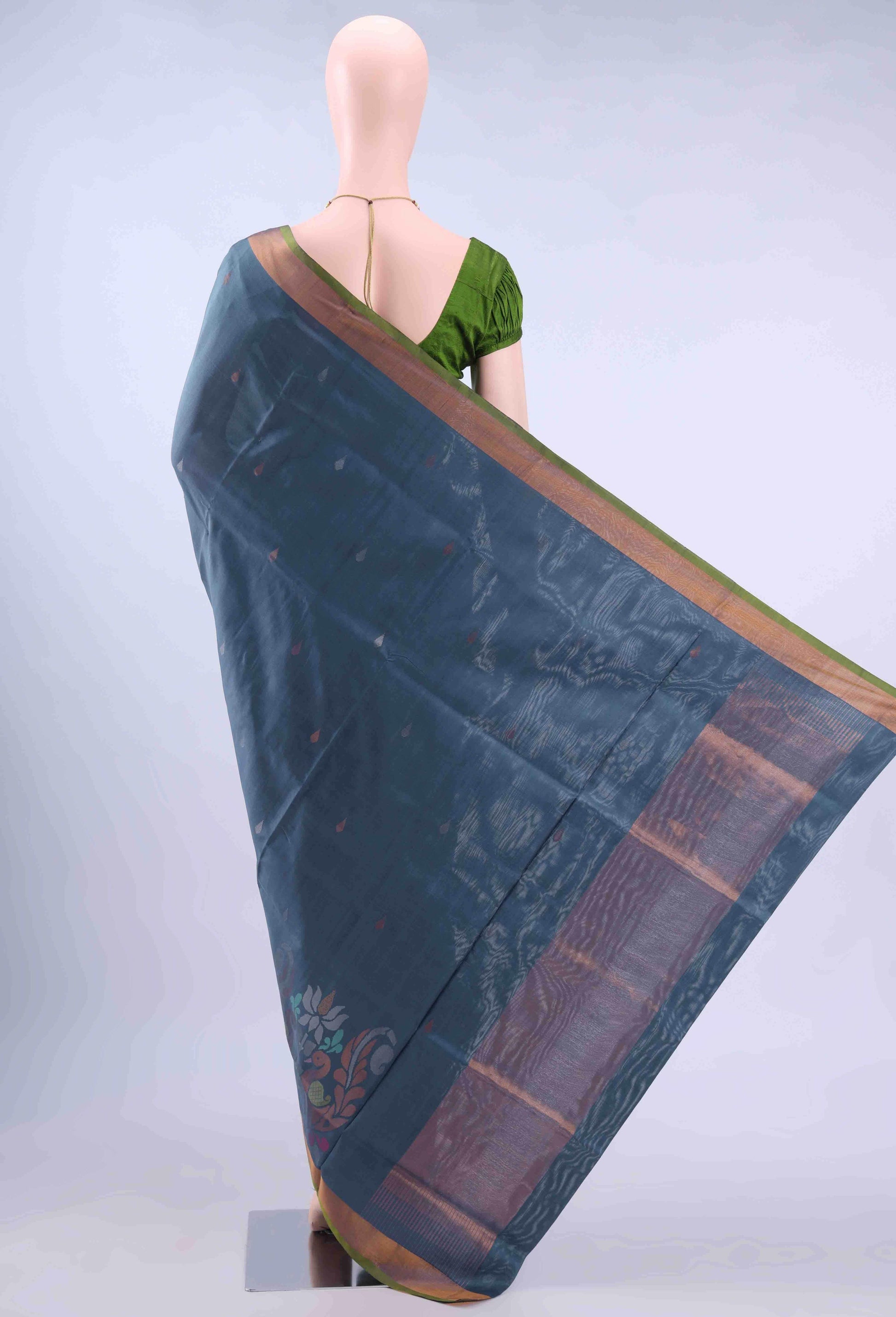 Blue Grey Uppada Silk Saree