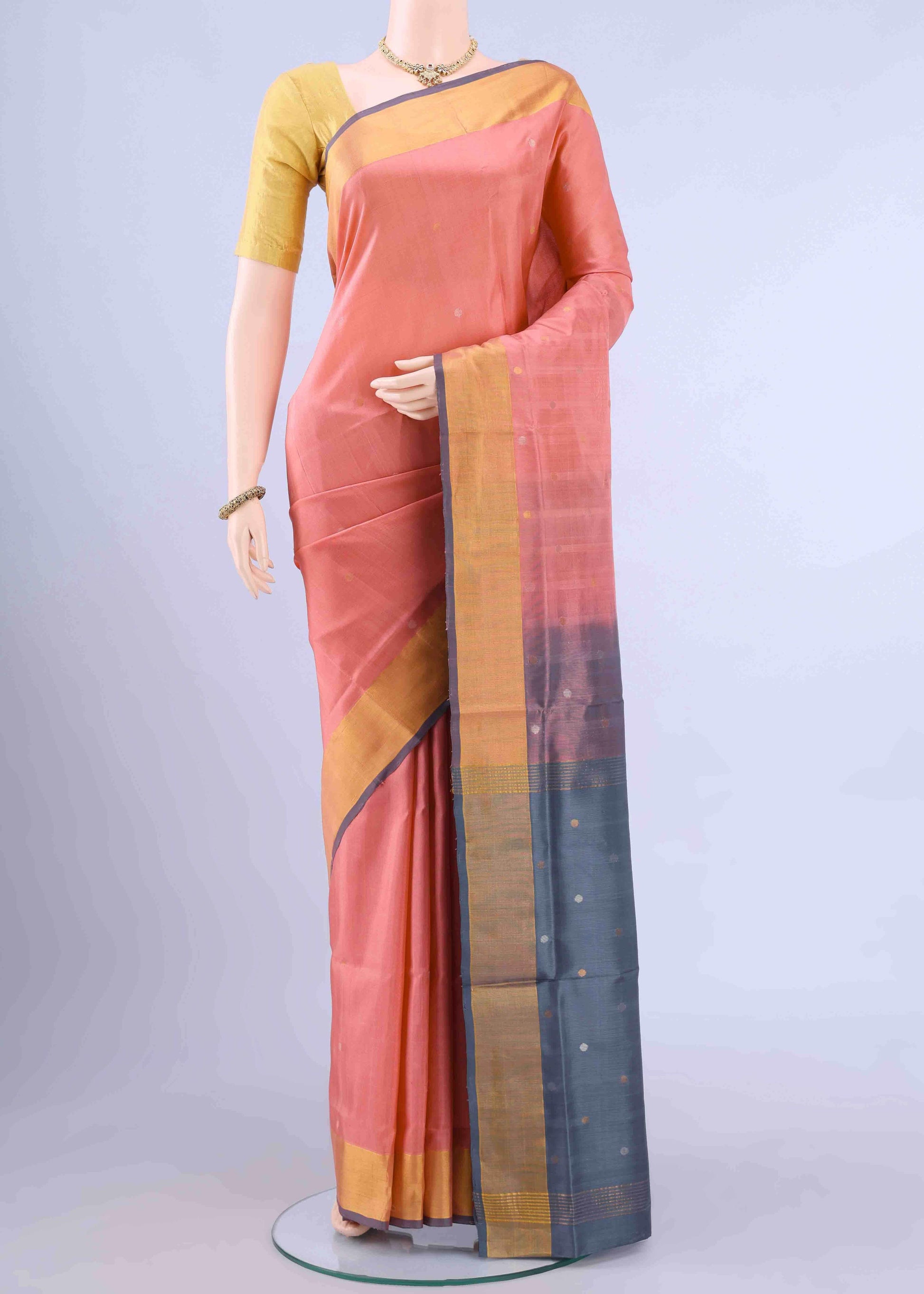 Peach Uppada Silk Saree