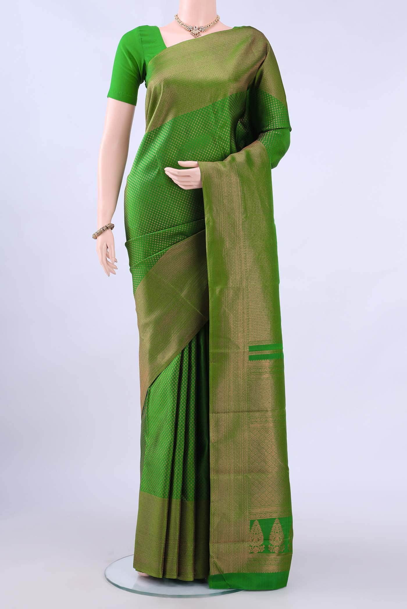Green Kanchipuram Saree