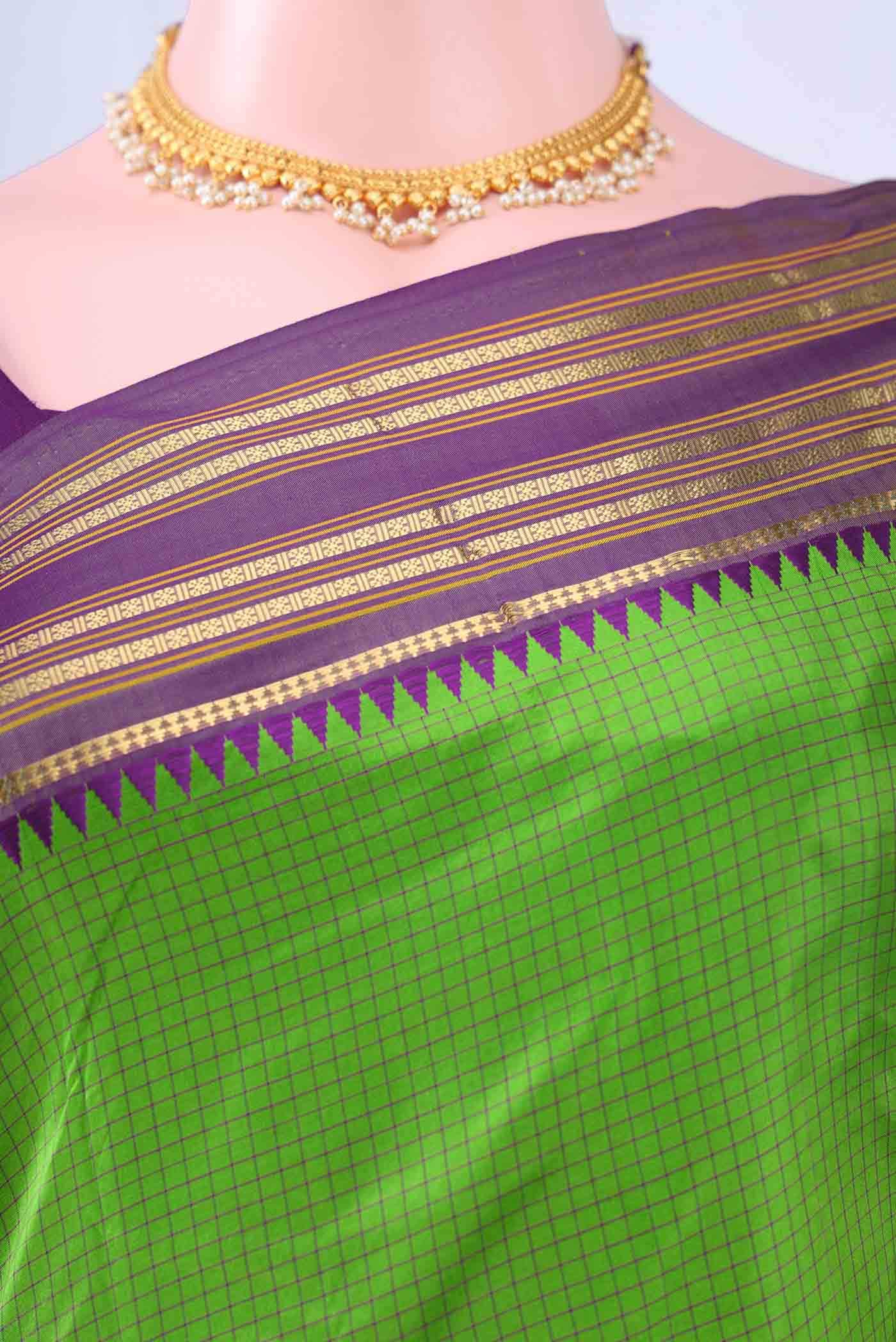 Pure Silk Pure Zari Green Narayanpet Saree