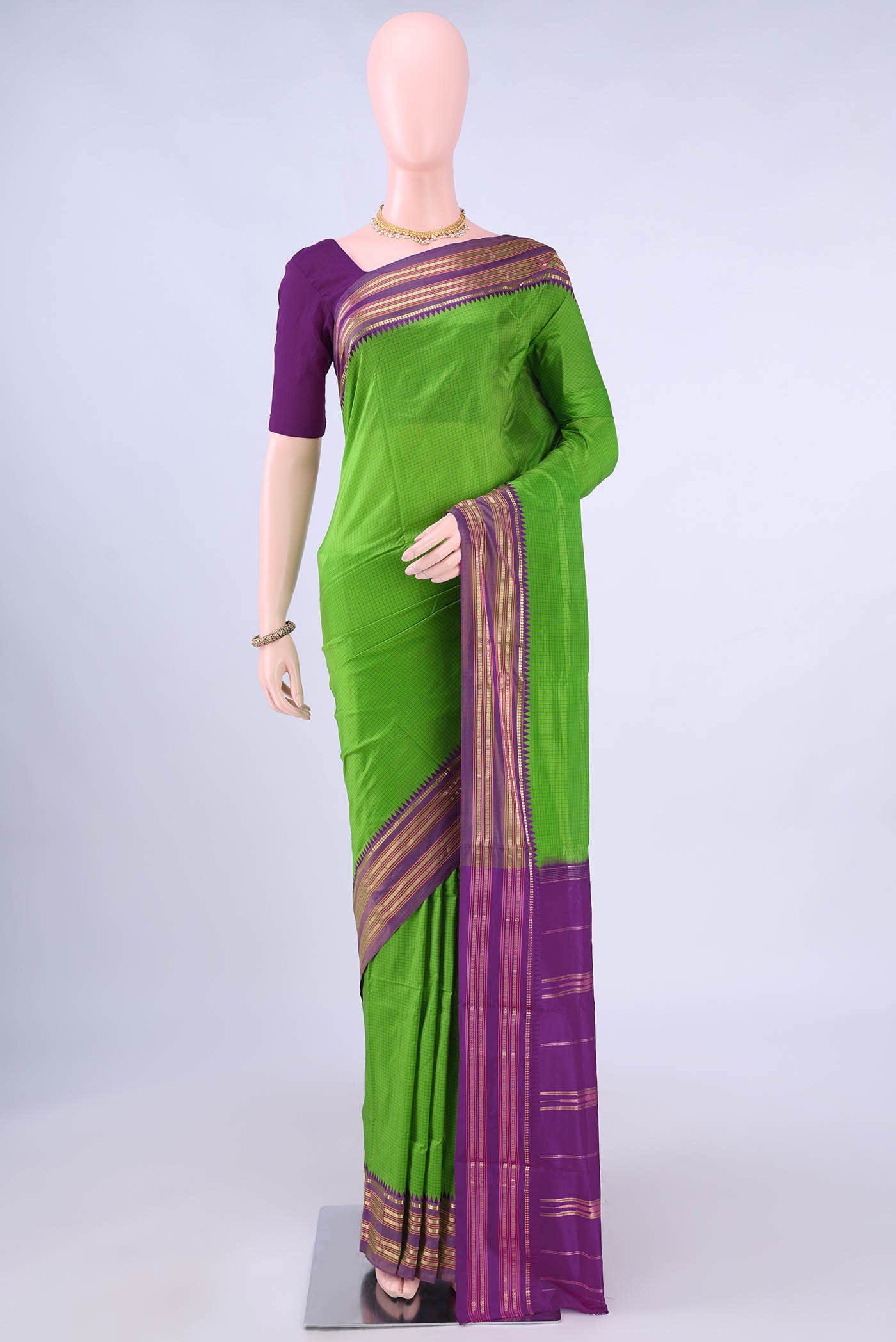 Pure Silk Pure Zari Green Narayanpet Saree