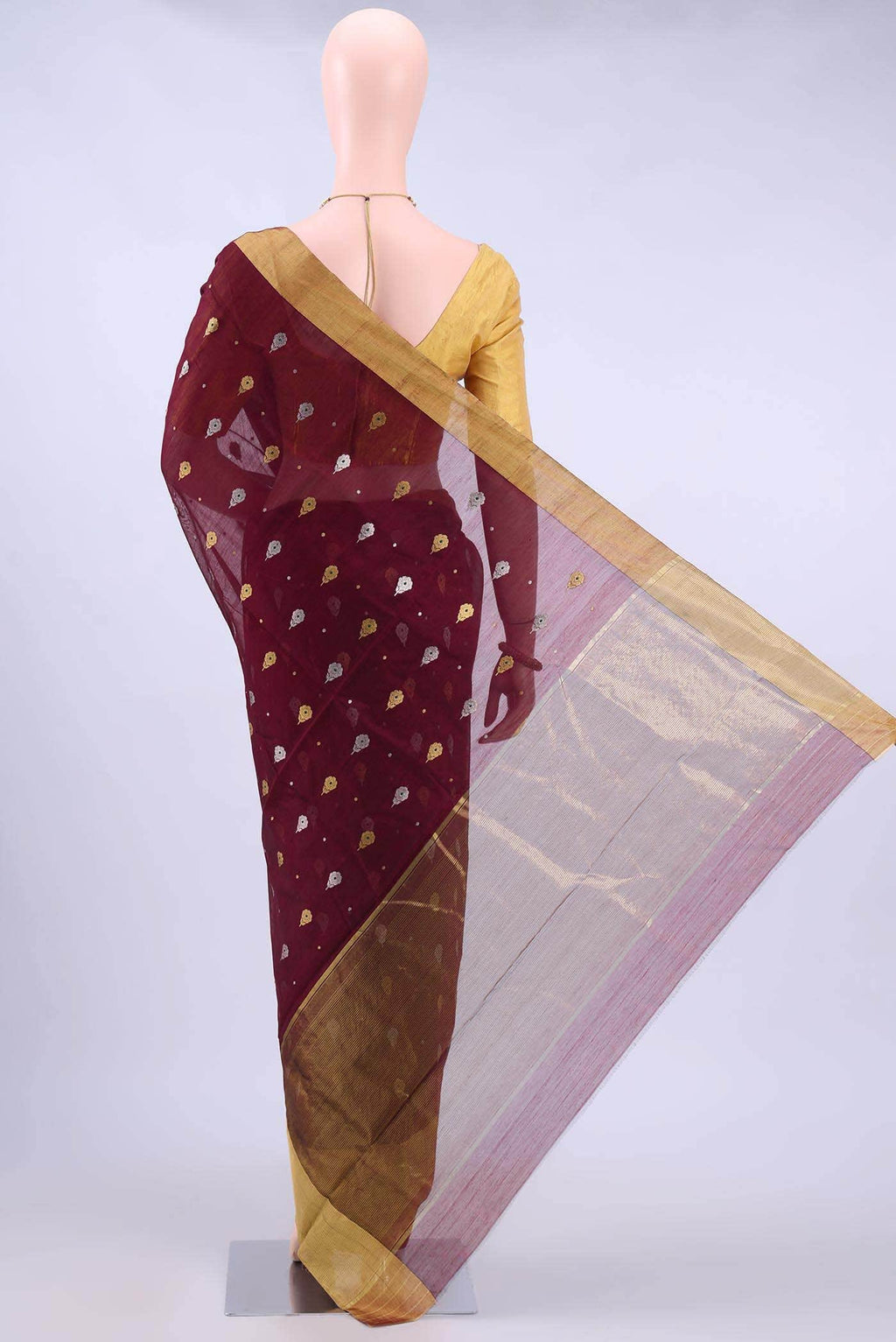 Maroon Chanderi Silk Saree