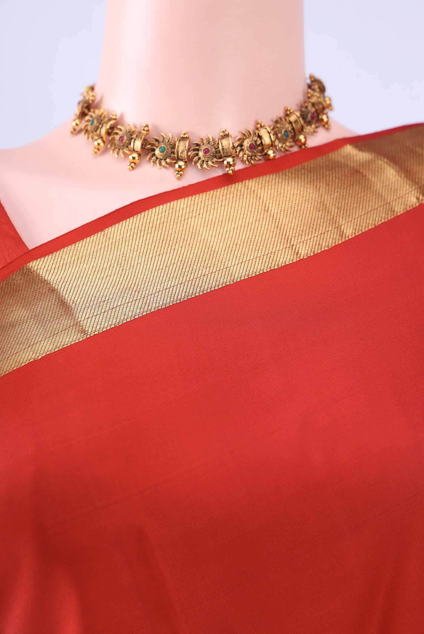 Deep Red Nangavalli Silk [ Salem ] Saree