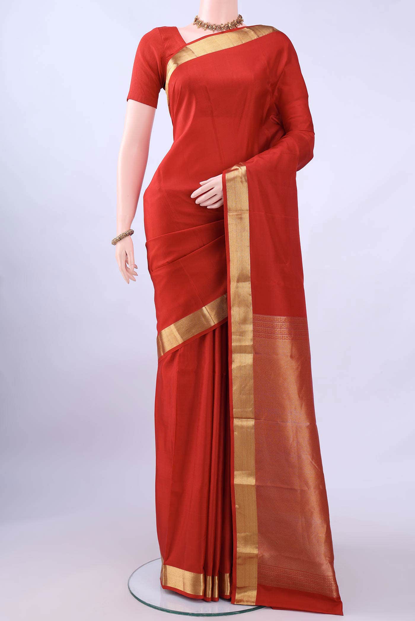 Deep Red Nangavalli Silk [ Salem ] Saree