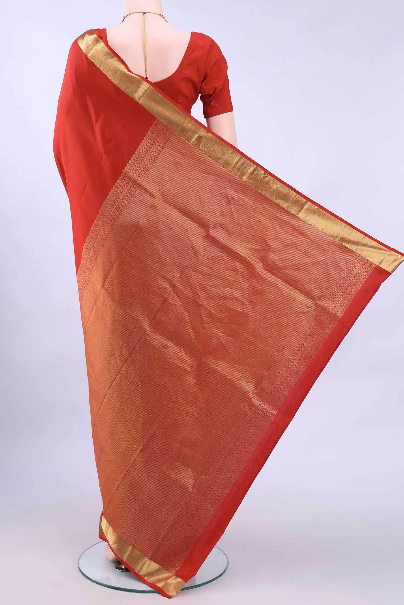 Deep Red Nangavalli Silk [ Salem ] Saree