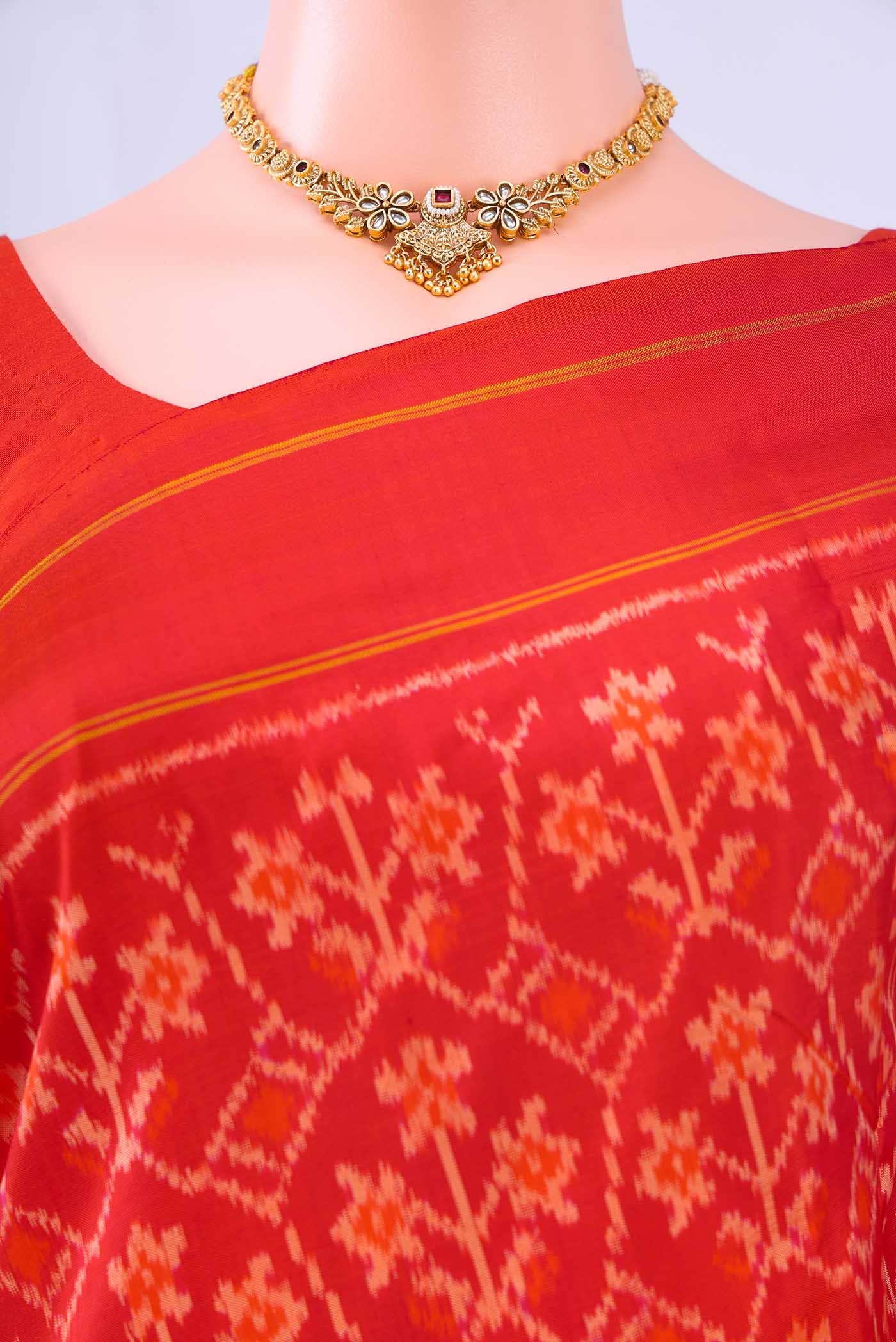 Imperial Red Pochampally Silk Saree