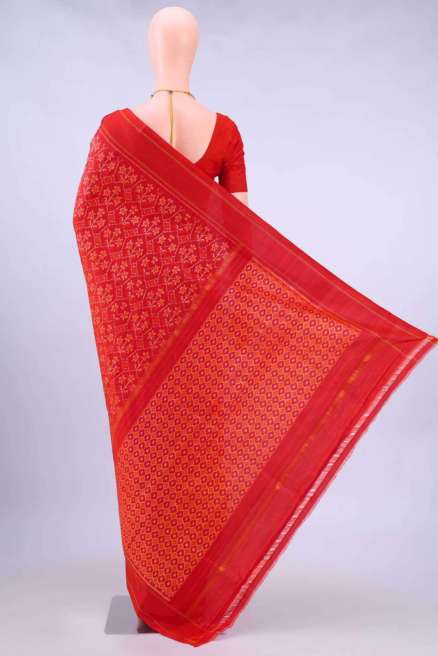 Imperial Red Pochampally Silk Saree