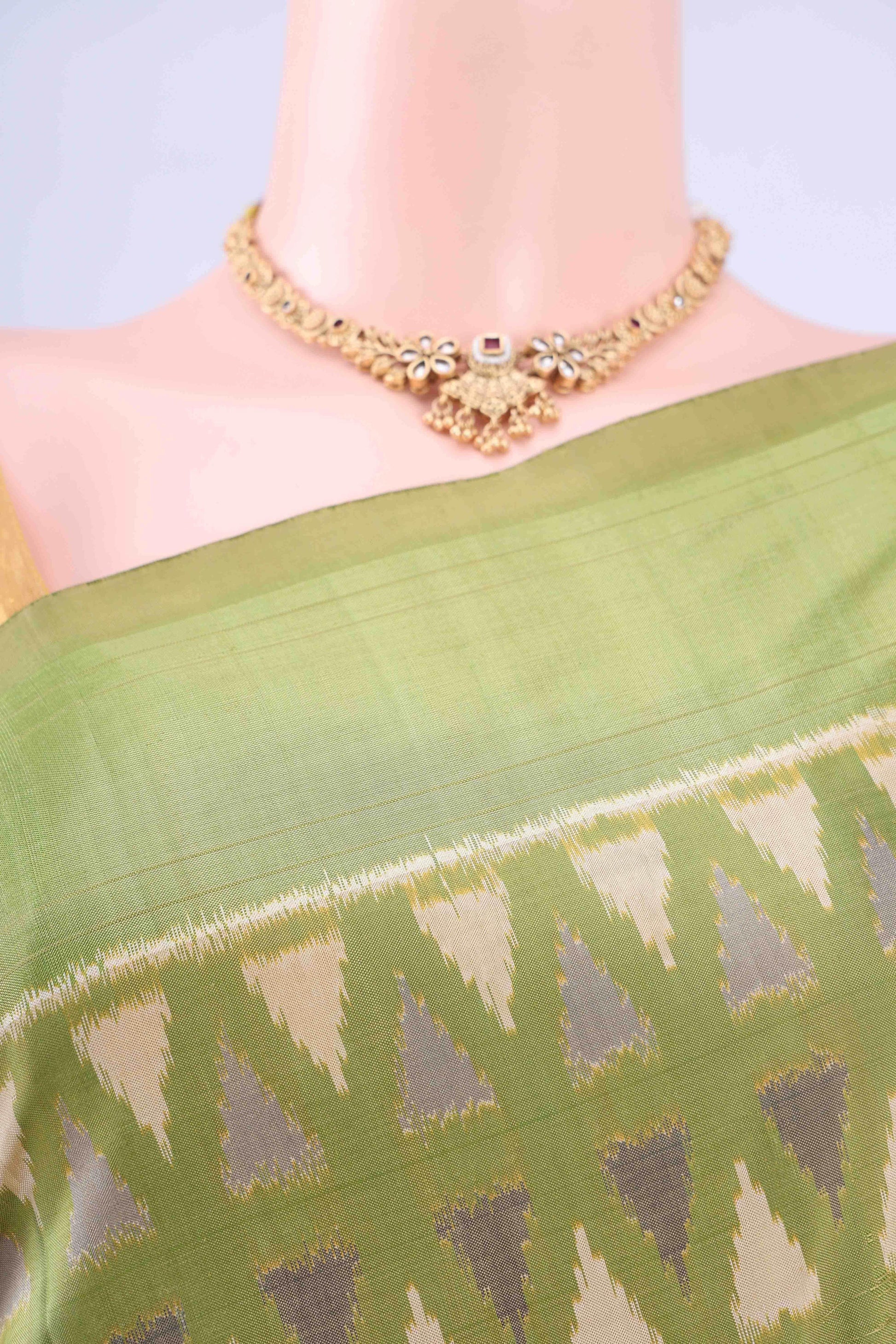 Light Green Pochampally Silk Saree