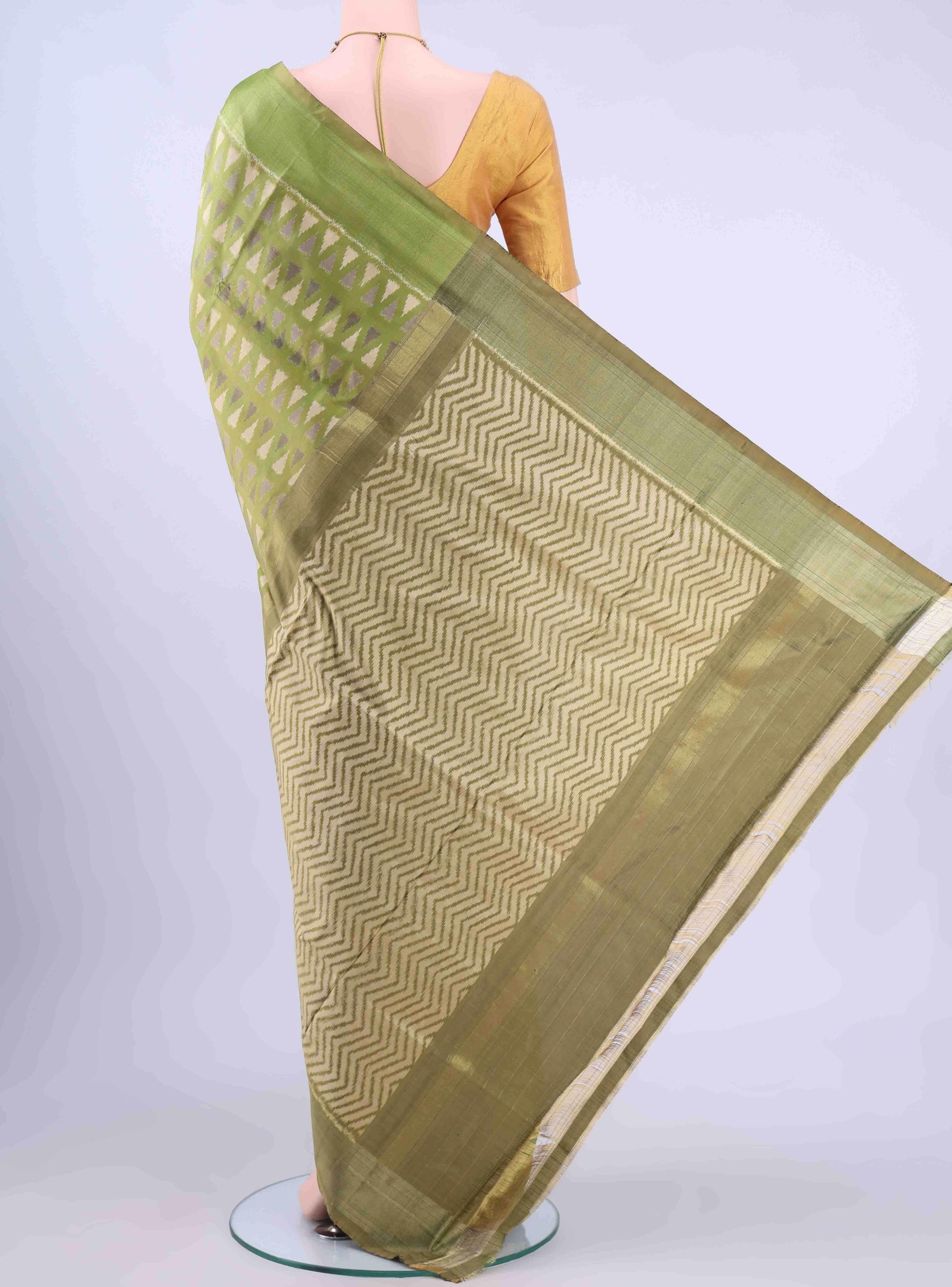 Light Green Pochampally Silk Saree