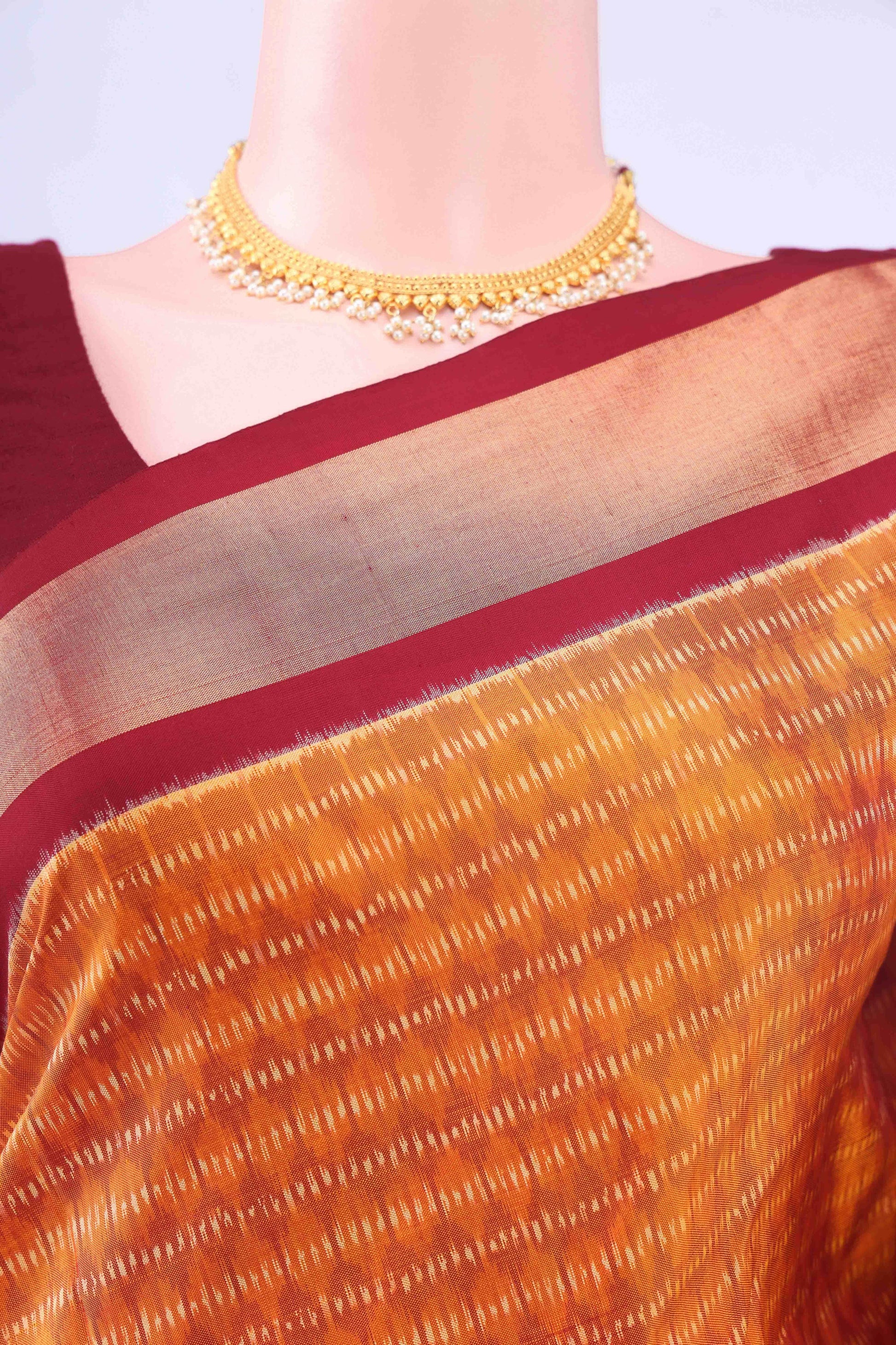 Yellow Pochampally Silk Saree