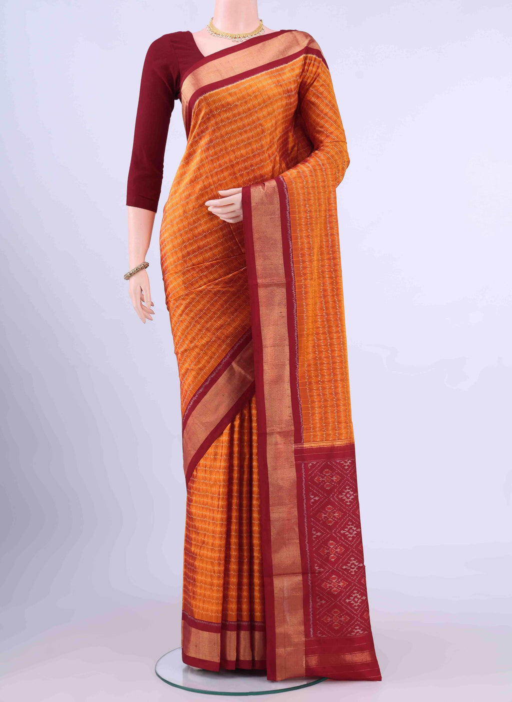 Yellow Pochampally Silk Saree