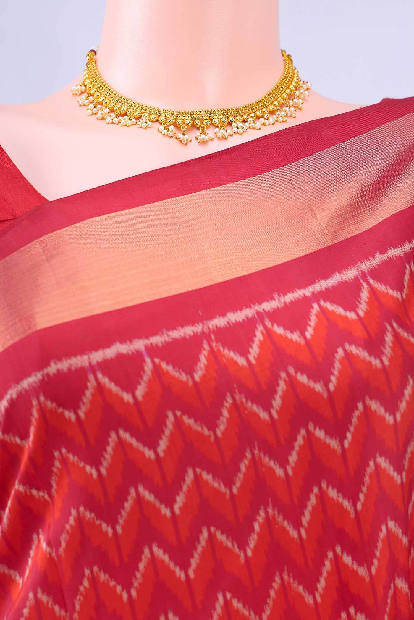 Imperial Red Pochampally Silk Saree