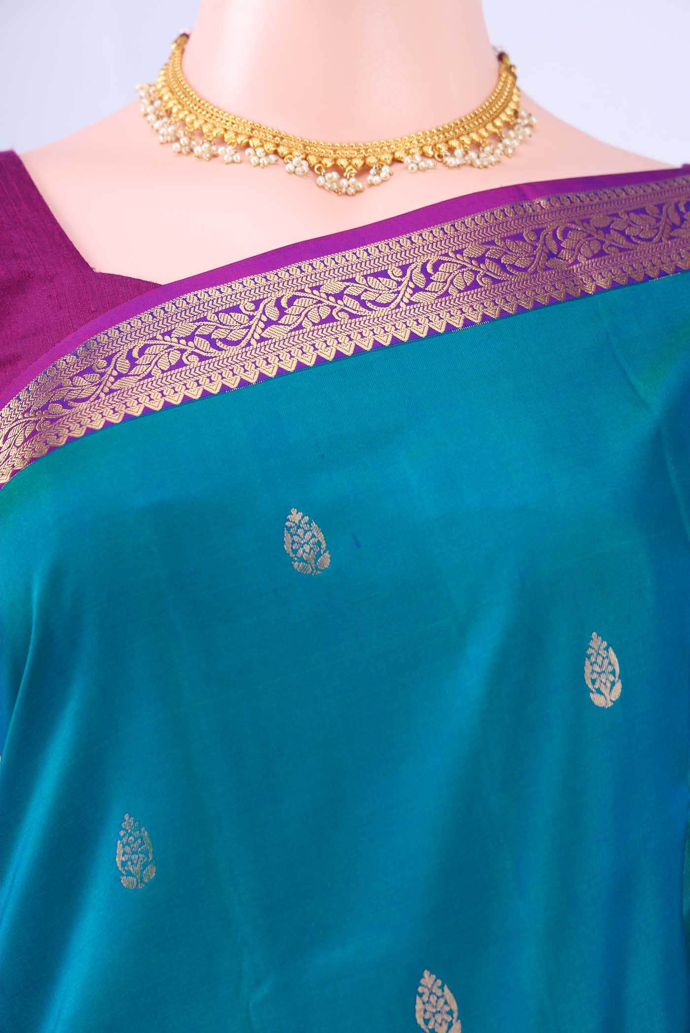 Blue Kanchipuram Silk Saree