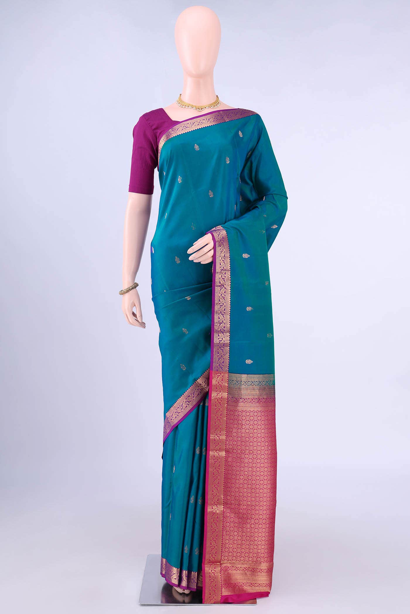 Blue Kanchipuram Silk Saree