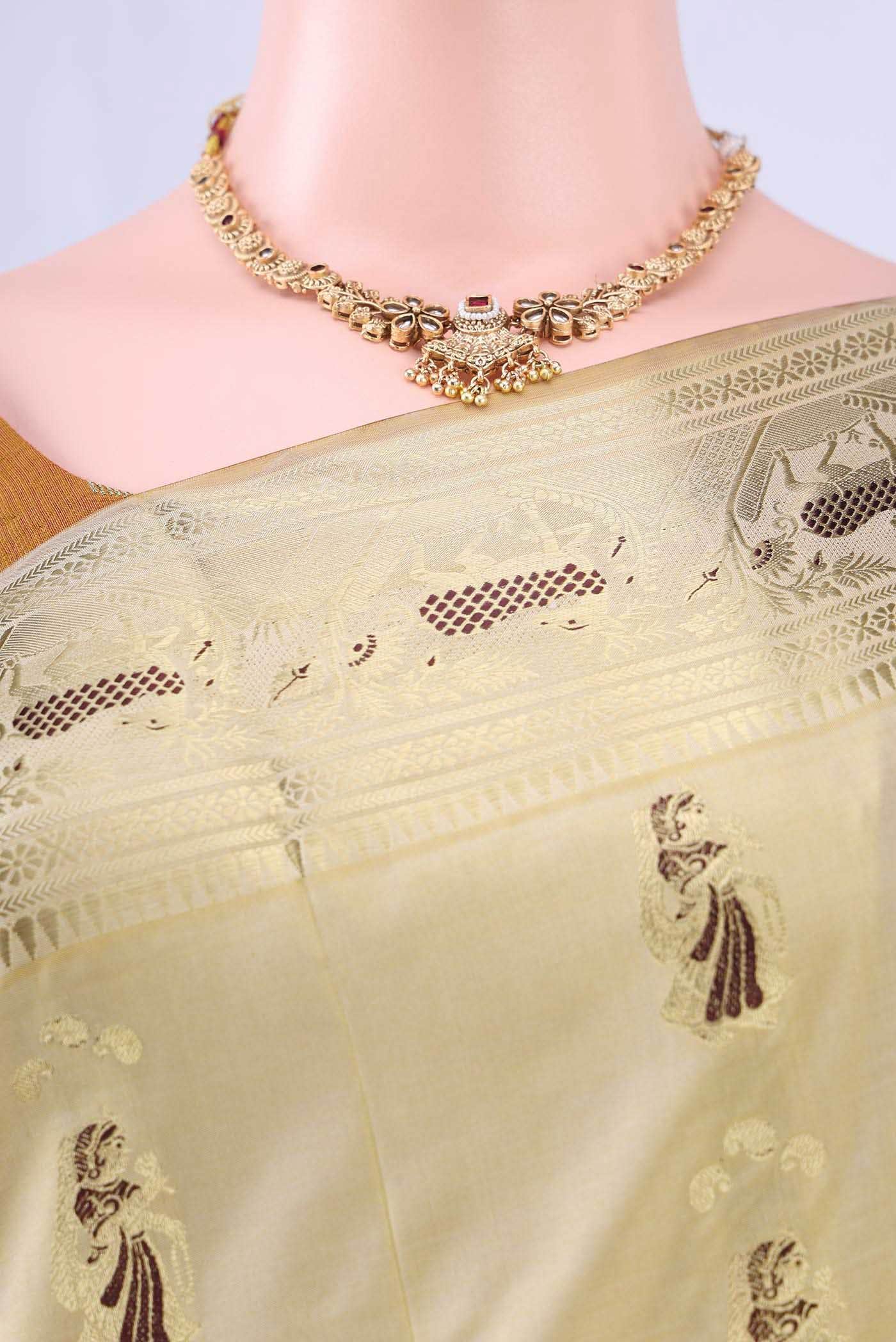 Golden Baluchari Silk Saree