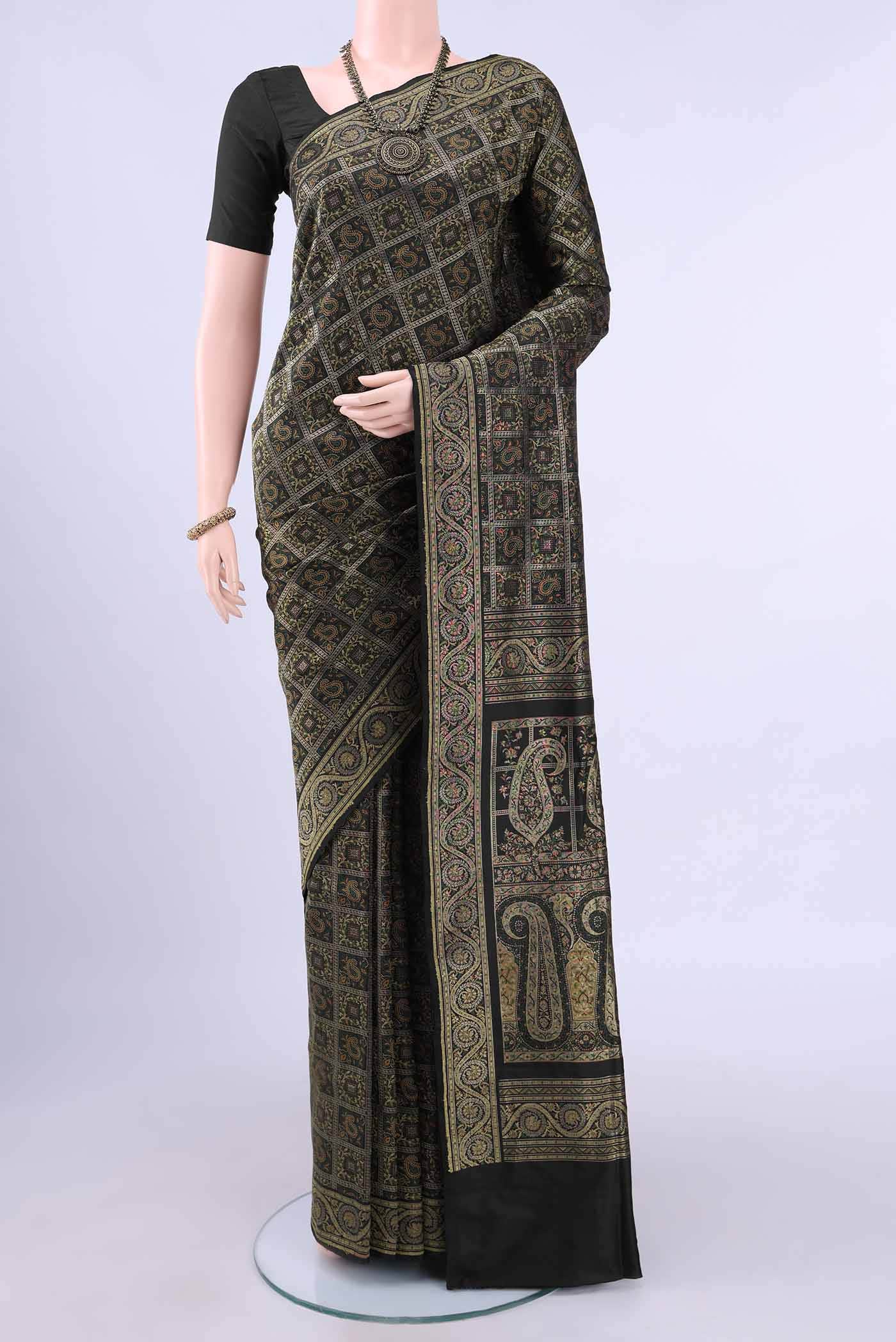 Black Banarasi Silk Saree