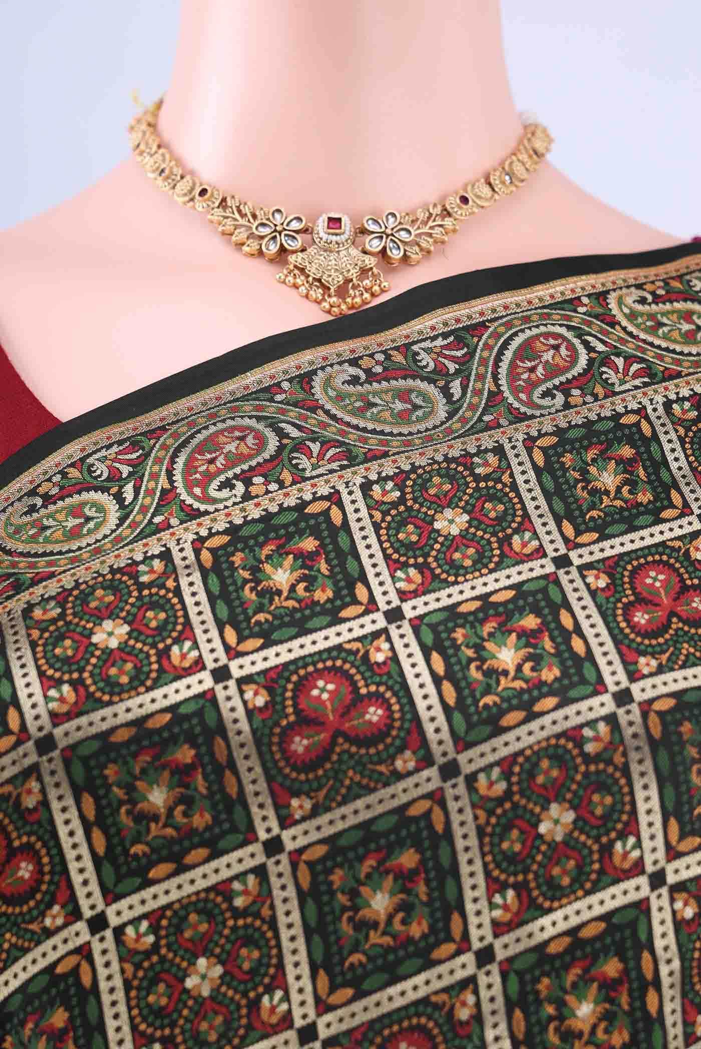 Black Banarasi Silk Saree