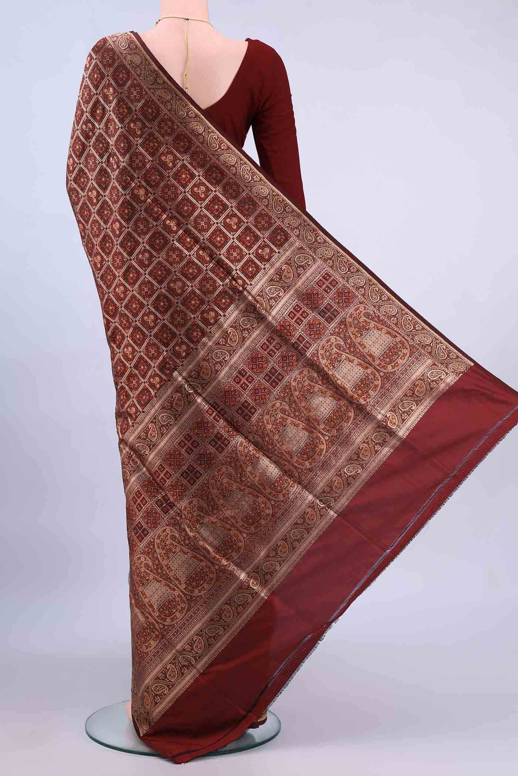 Maroon Banarasi Silk Saree