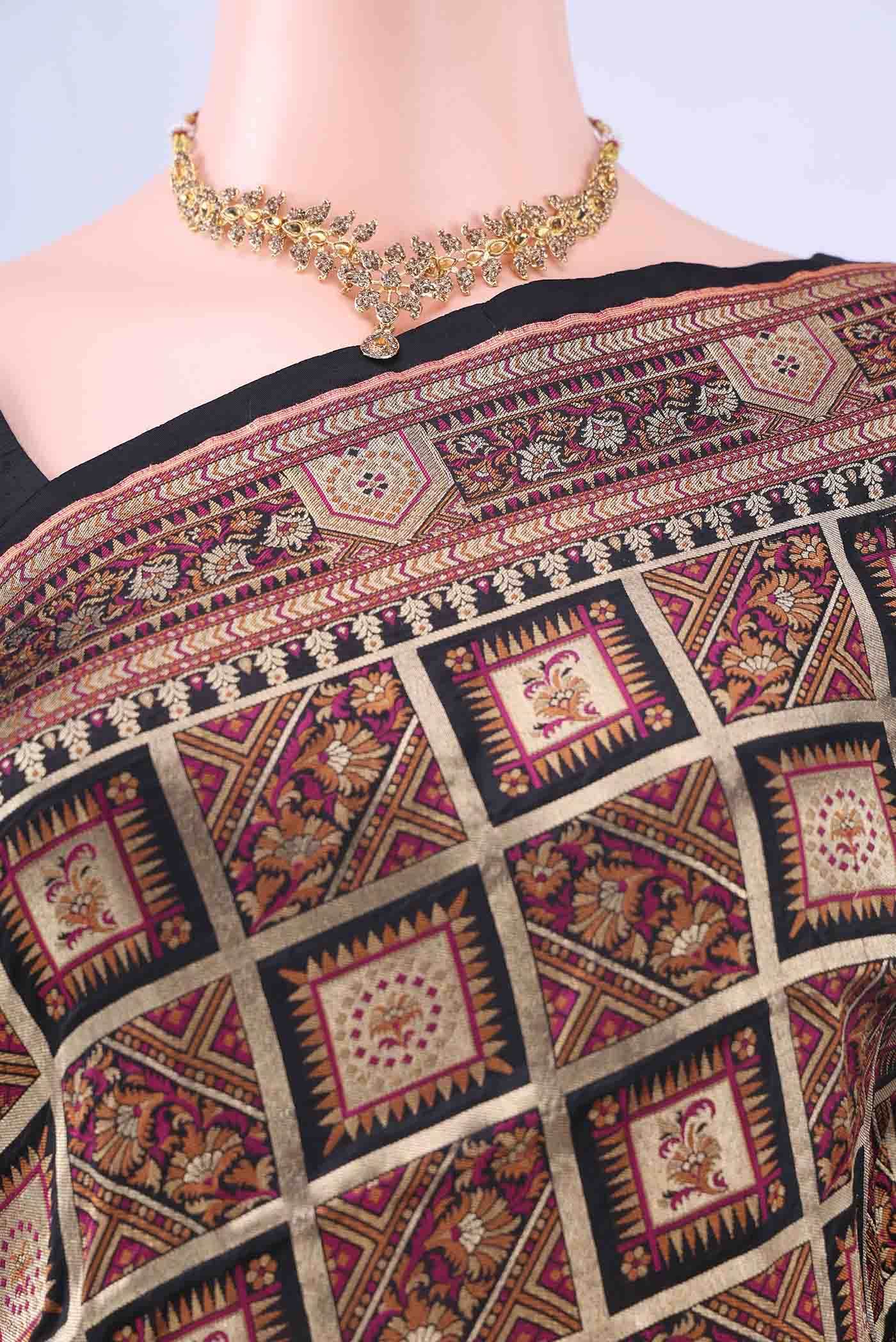 Black Banarasi Jamavar Saree