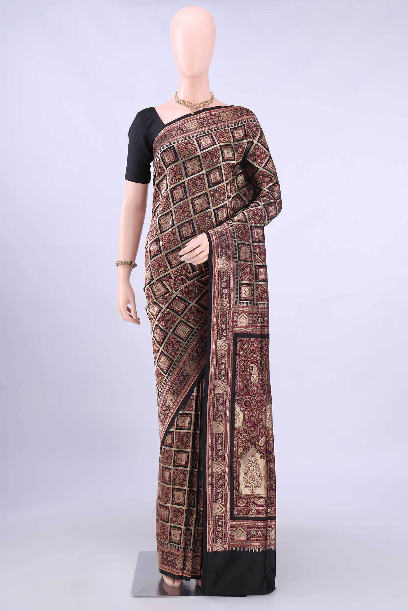 Black Banarasi Jamavar Saree