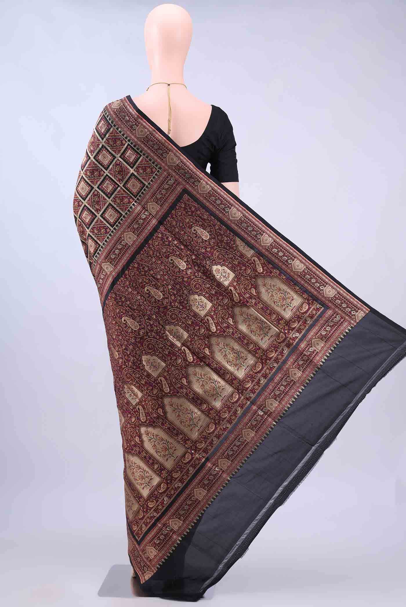 Black Banarasi Jamavar Saree