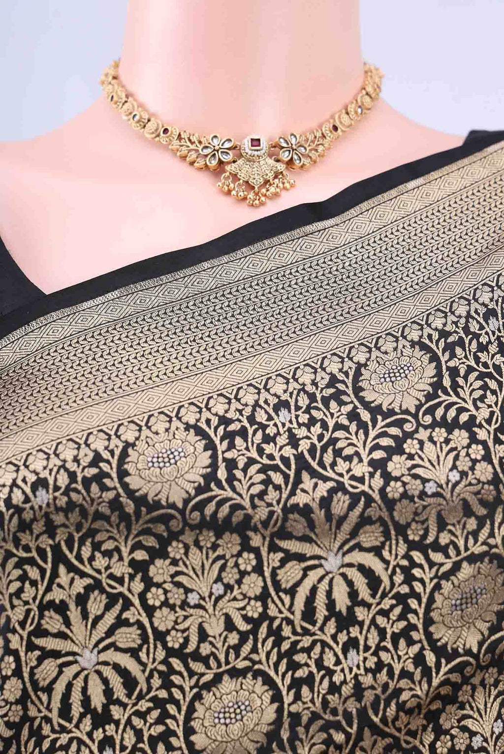 Black Banarasi Silk Saree