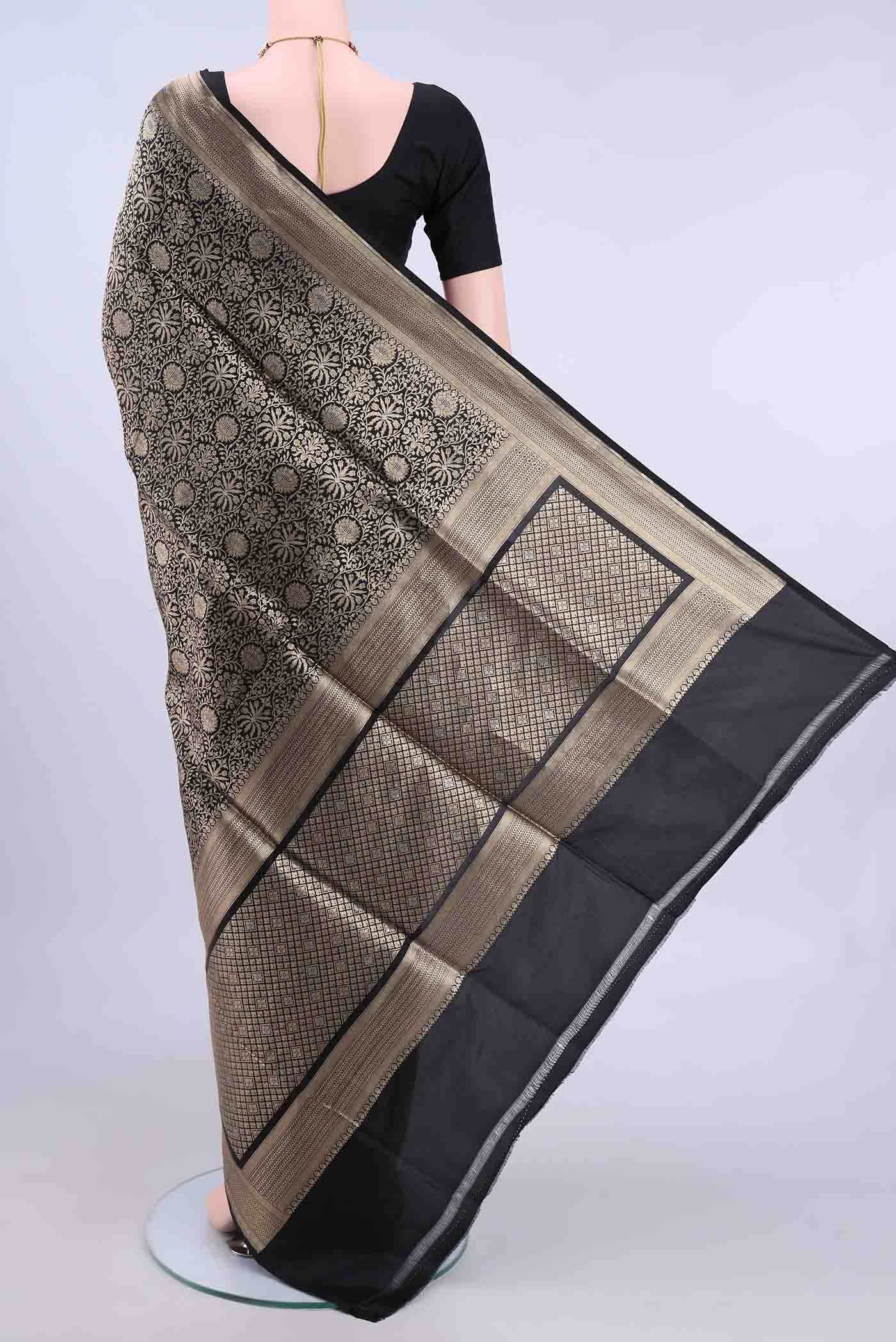 Black Banarasi Silk Saree