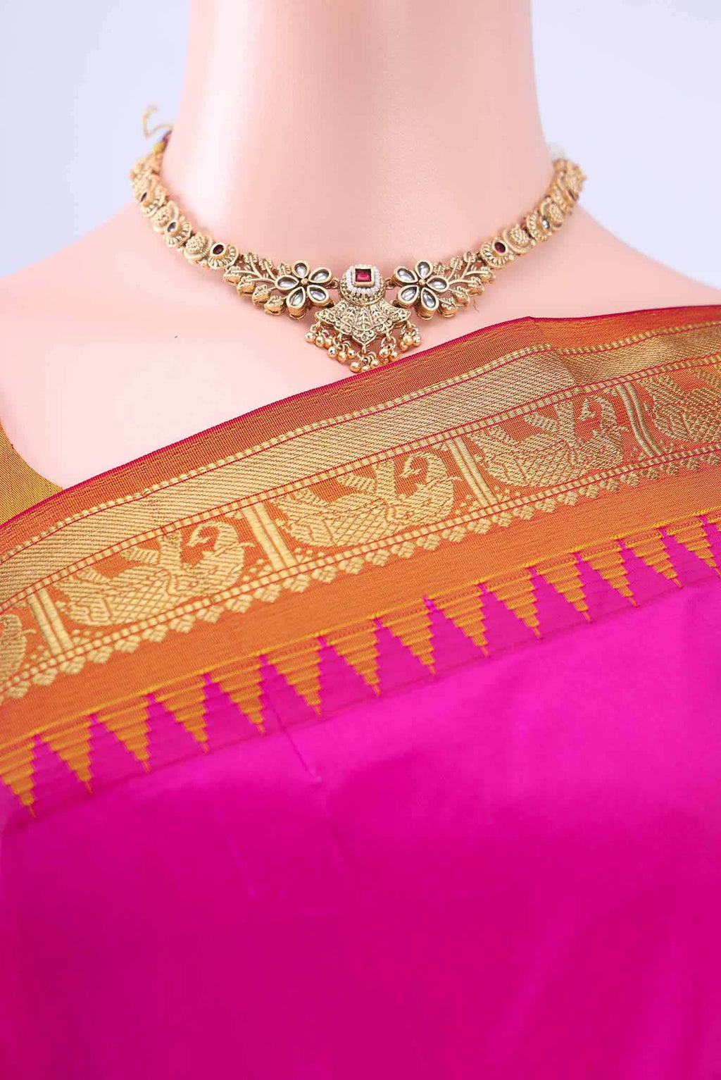 Rani Pink Dual Tone Blended Bangalore Silk Saree