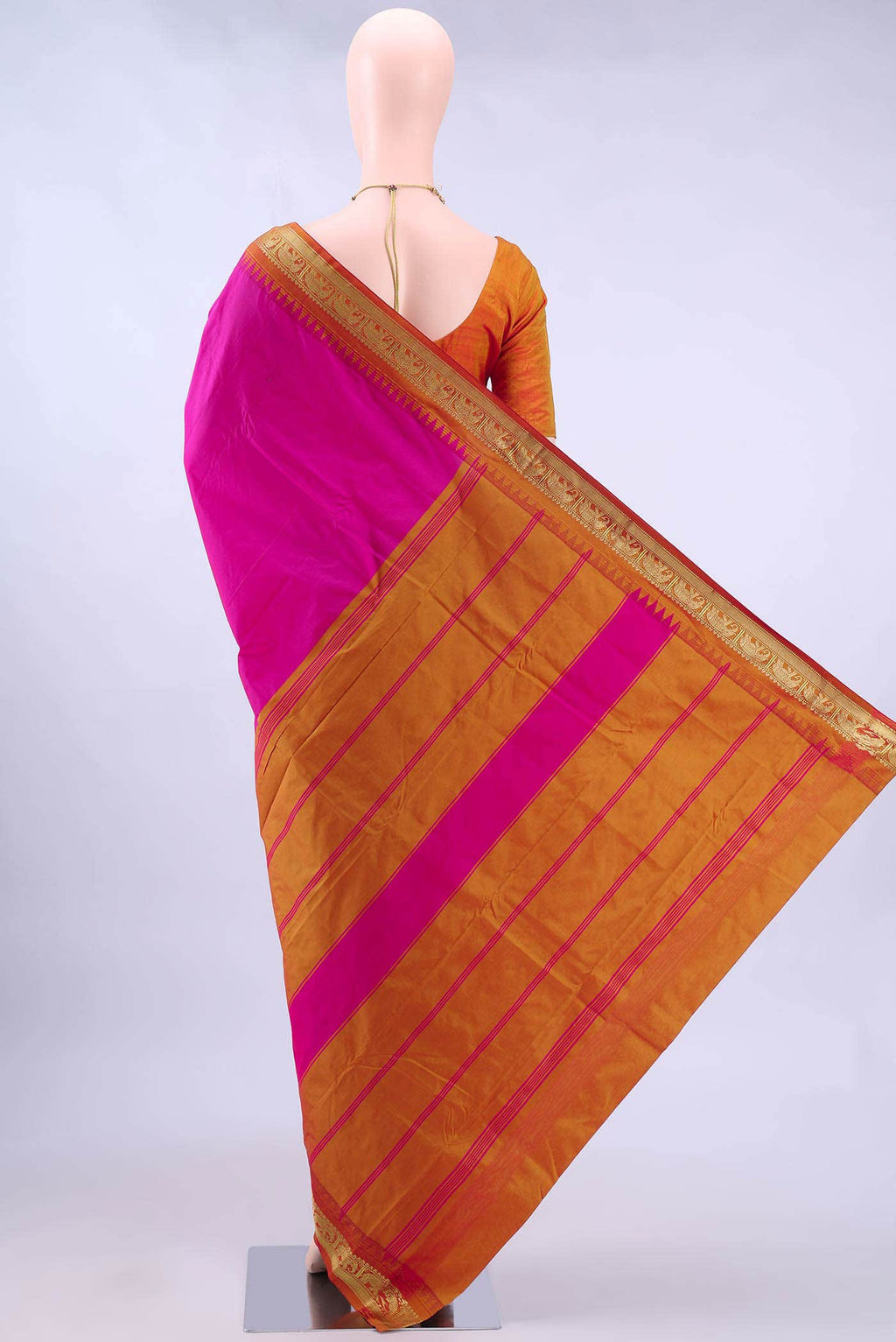 Rani Pink Dual Tone Blended Bangalore Silk Saree