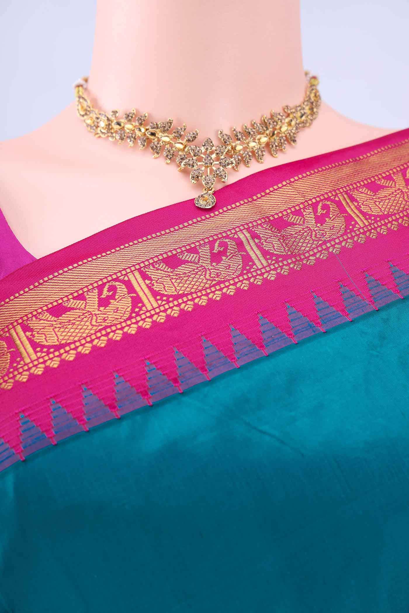 Dark Blue Dual Tone Blended Bangalore Silk Saree