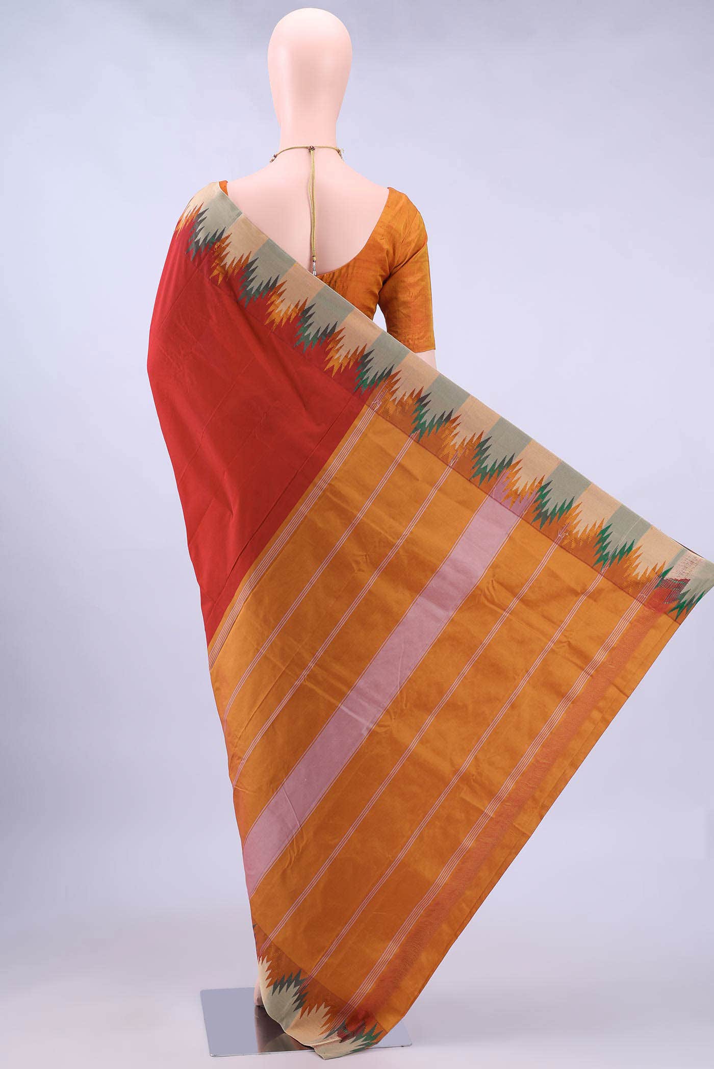 Red Dual Tone Blended Bangalore Silk Saree