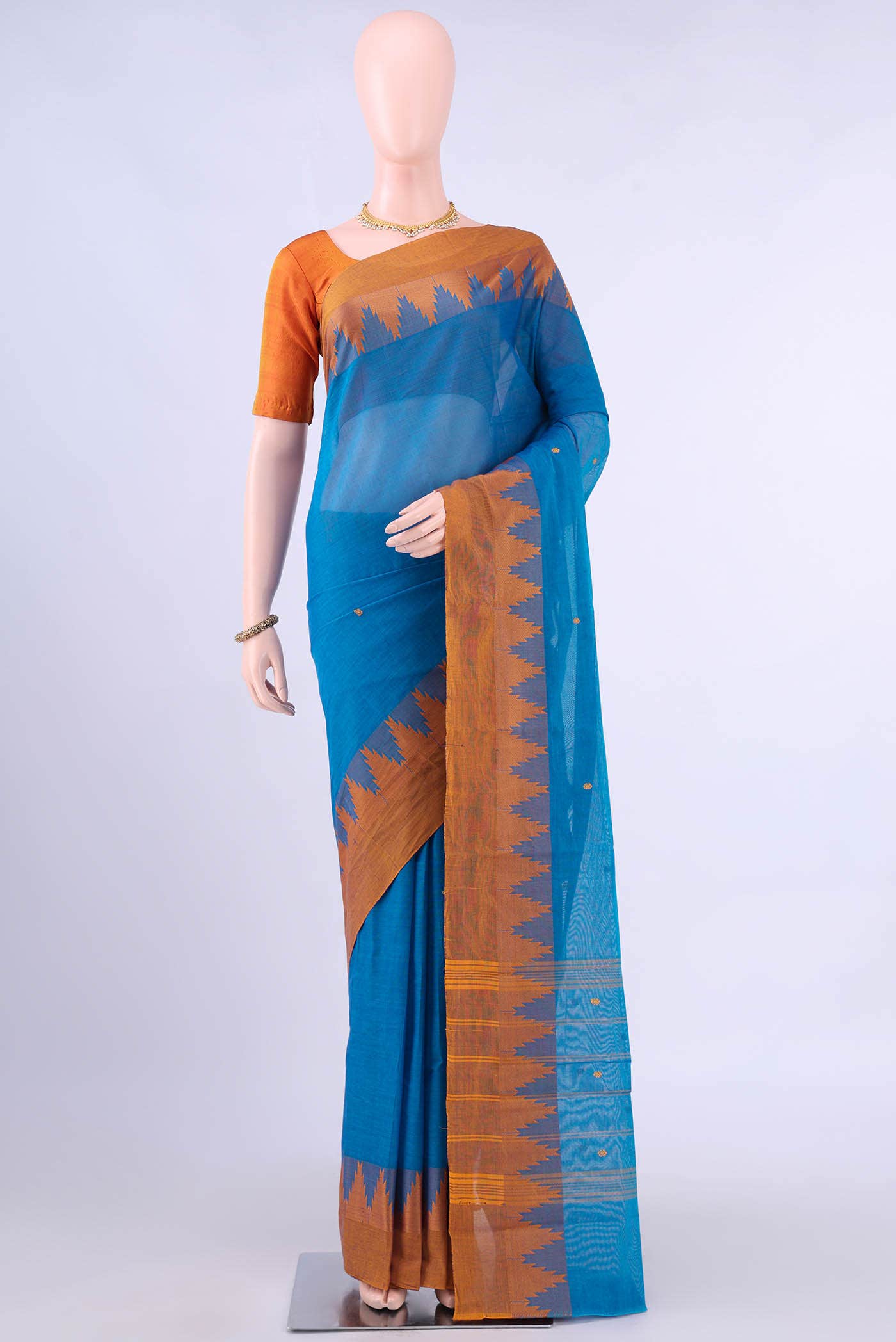 Blue Kanchi Cotton Saree