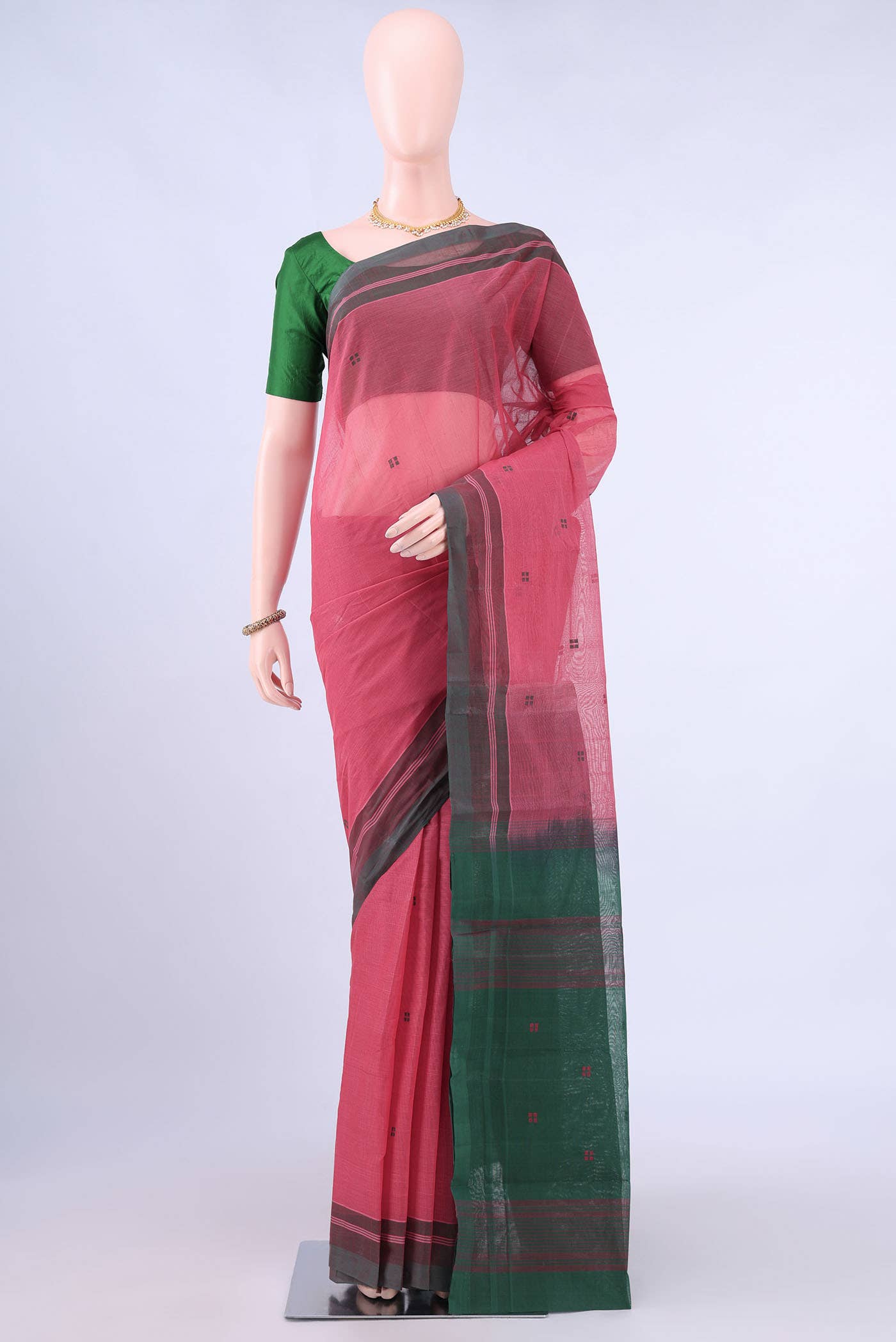Peach Kanchi Cotton Saree