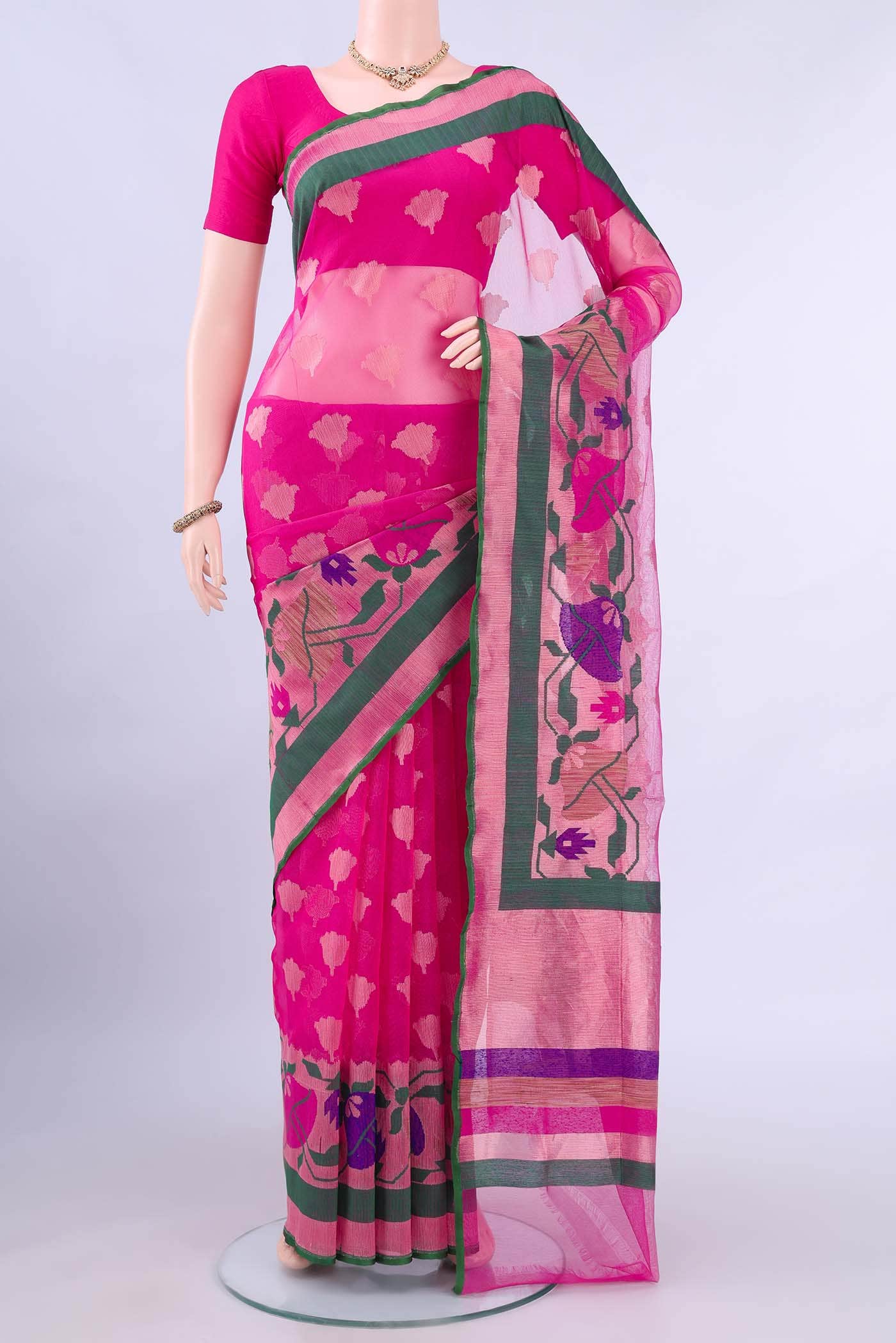 Rani Pink Banarasi Saree