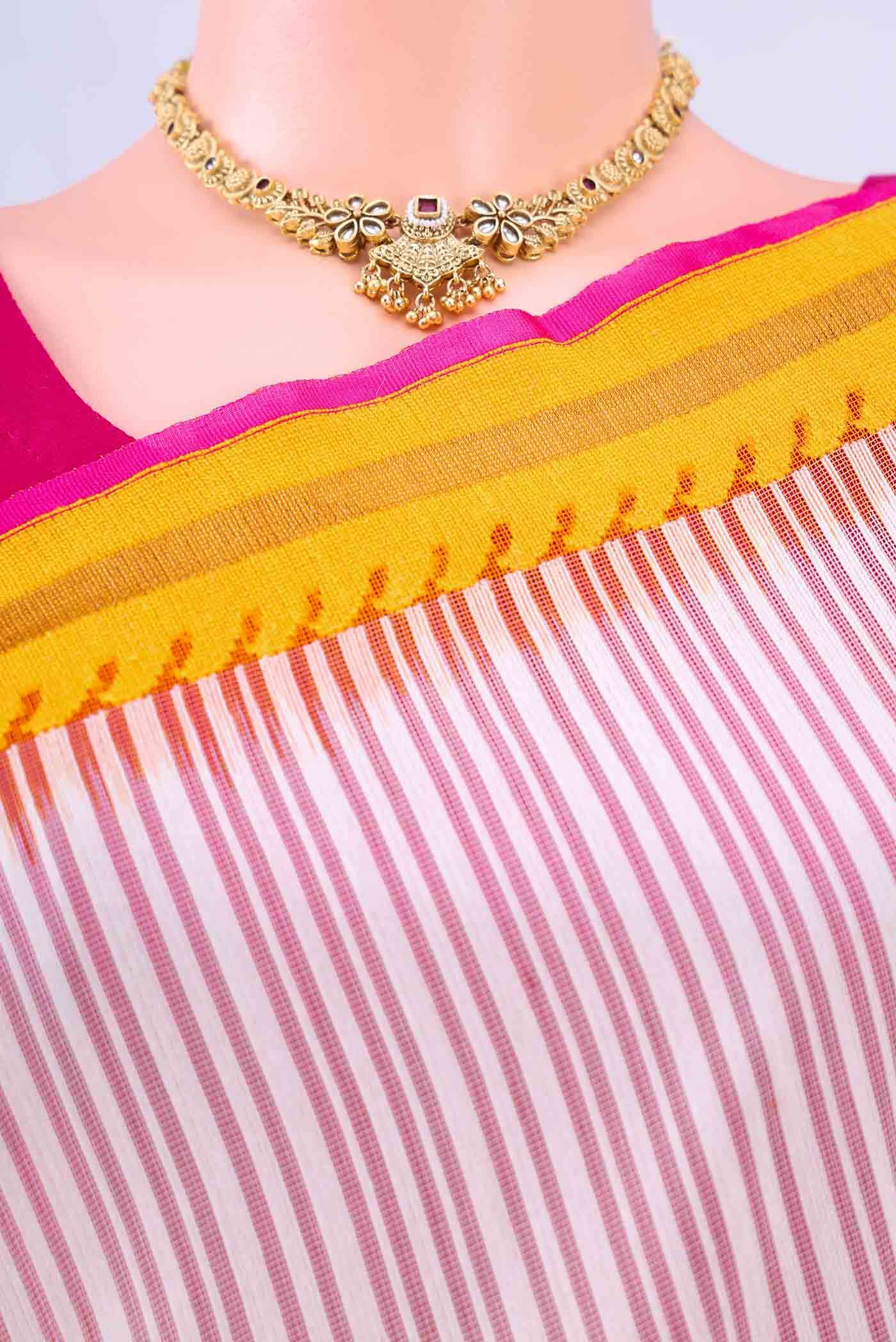 Cream Banarasi Saree