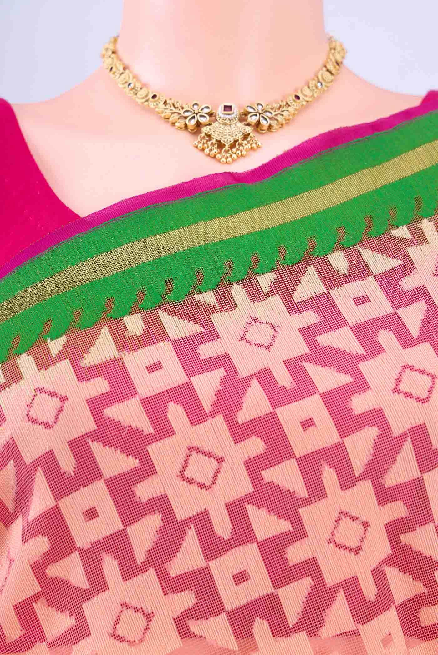 Peach Banarasi Saree