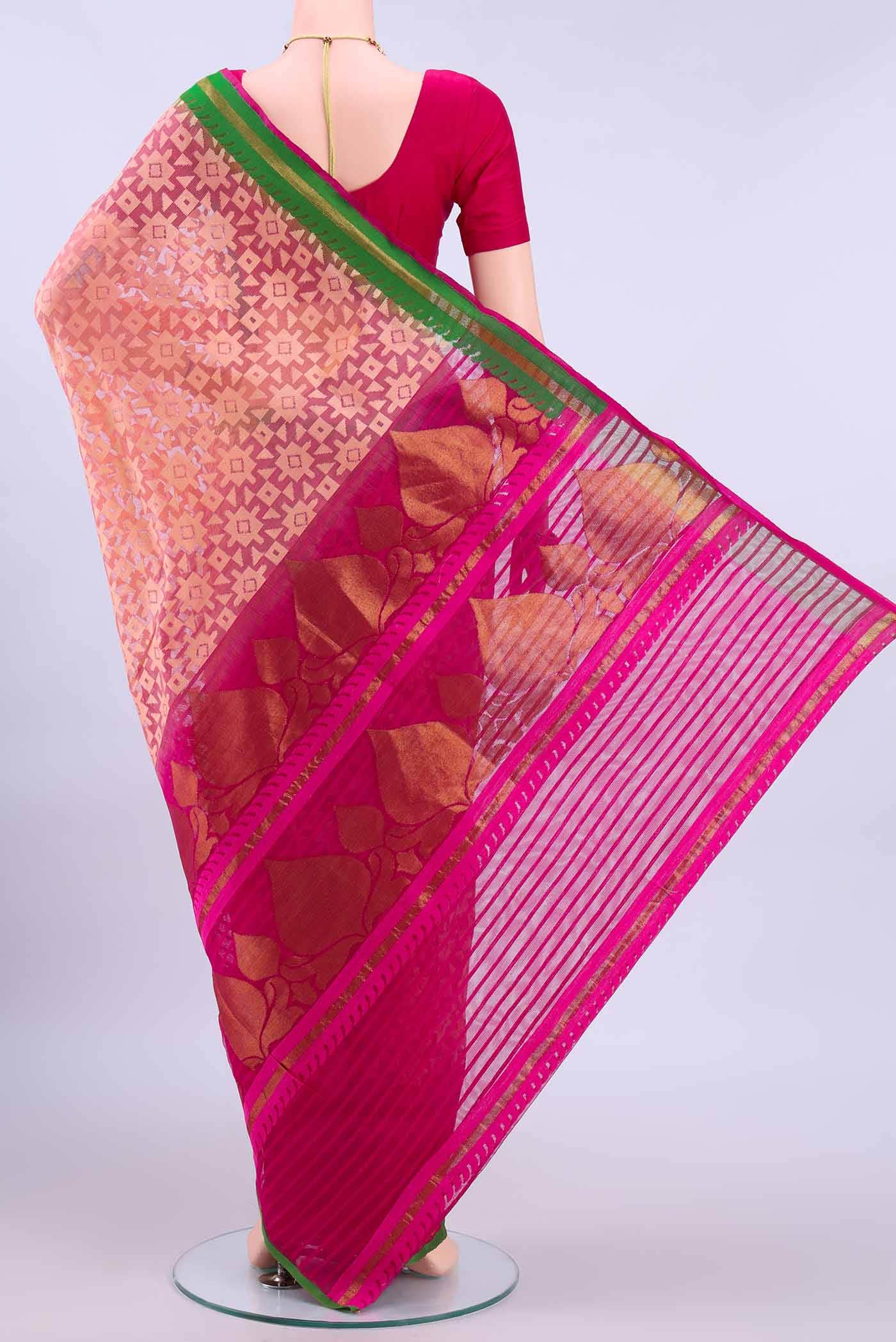 Peach Banarasi Saree