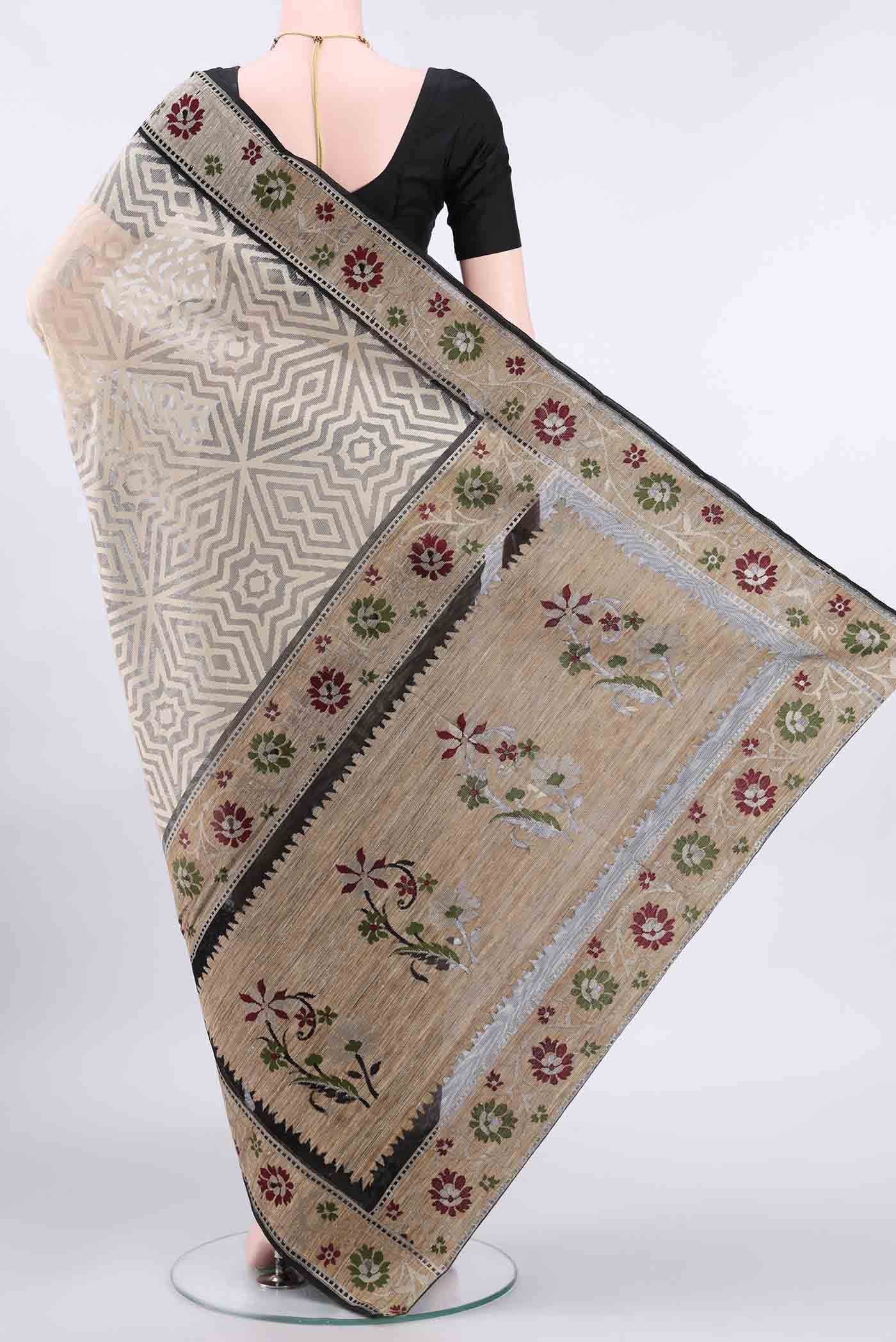 Cream Banarasi Saree