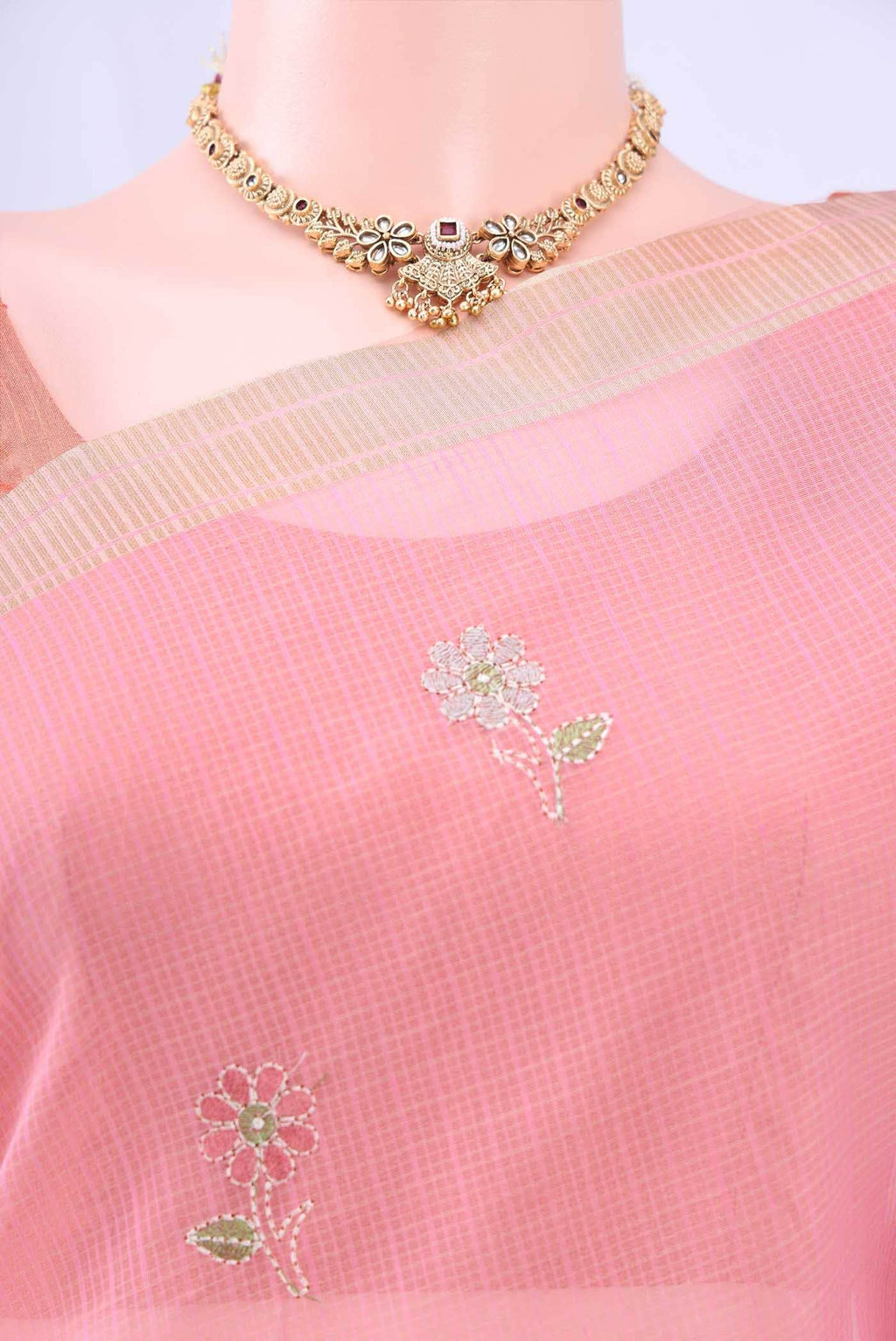 Pink Kota Cotton Saree