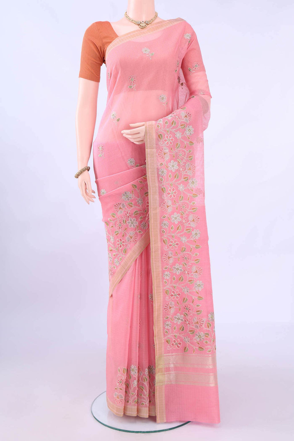 Pink Kota Cotton Saree