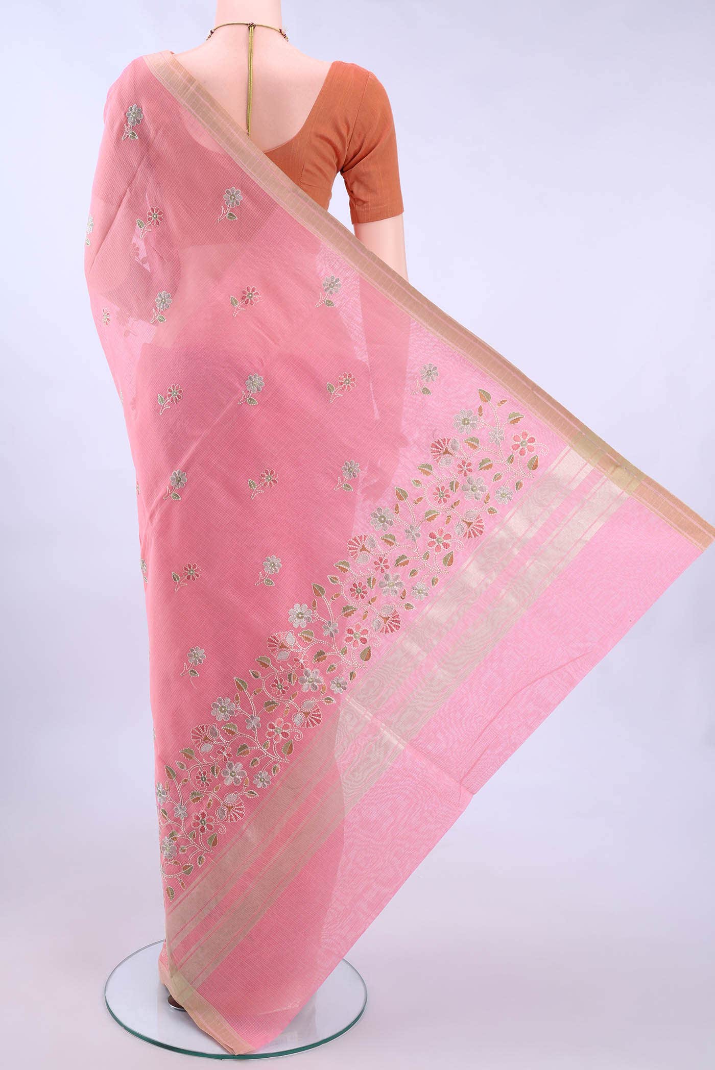 Pink Kota Cotton Saree