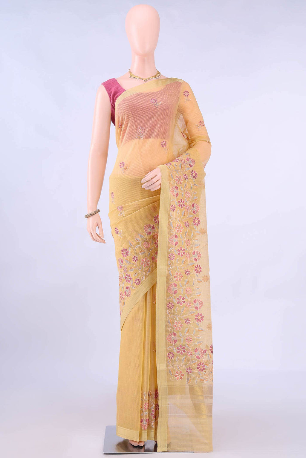 Yellow Kota Cotton Saree