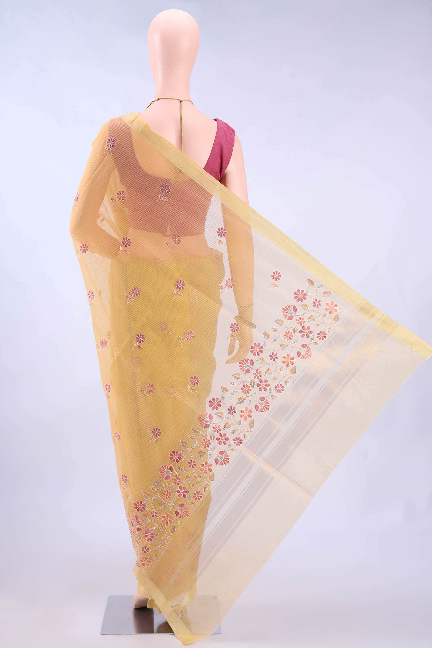 Yellow Kota Cotton Saree