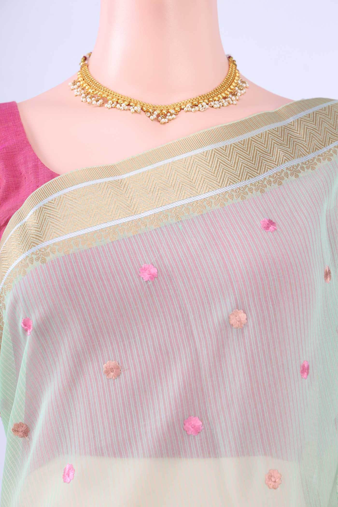 Light Green Kota Cotton Saree