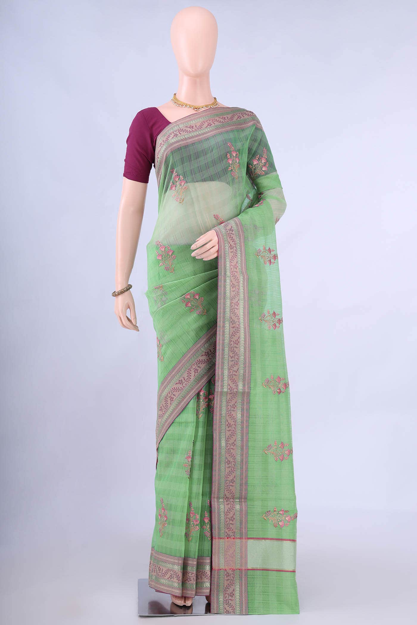 Light Green Kota Cotton Saree