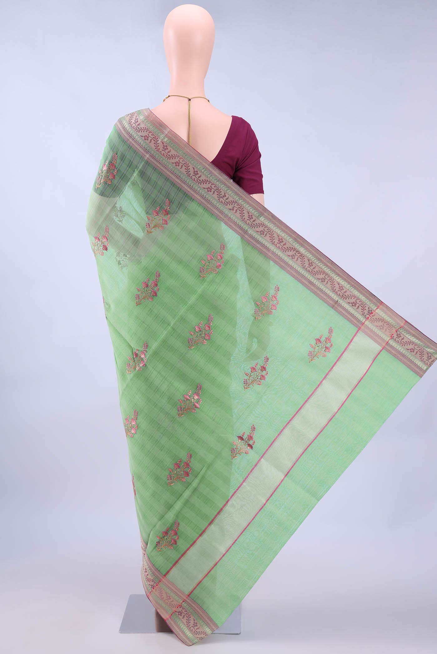 Light Green Kota Cotton Saree