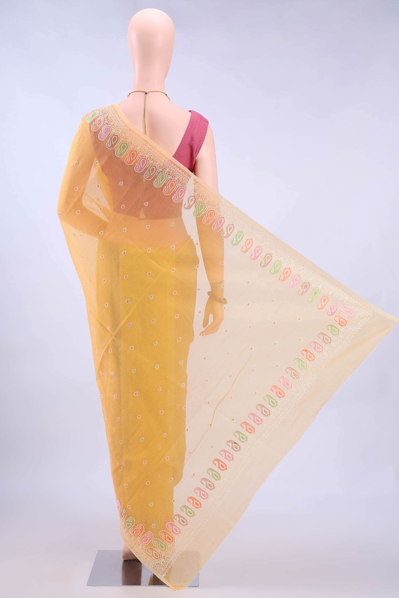 Yellow Kota Cotton Saree