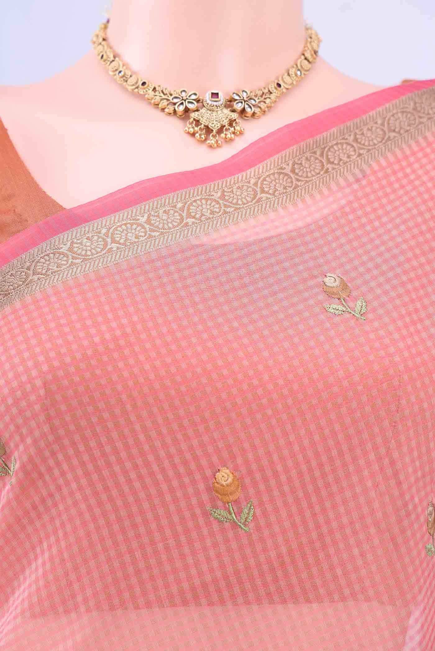 Pink Kota Cotton Saree