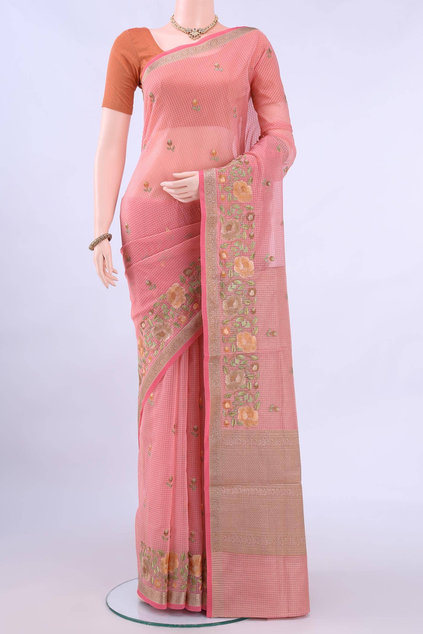 Pink Kota Cotton Saree
